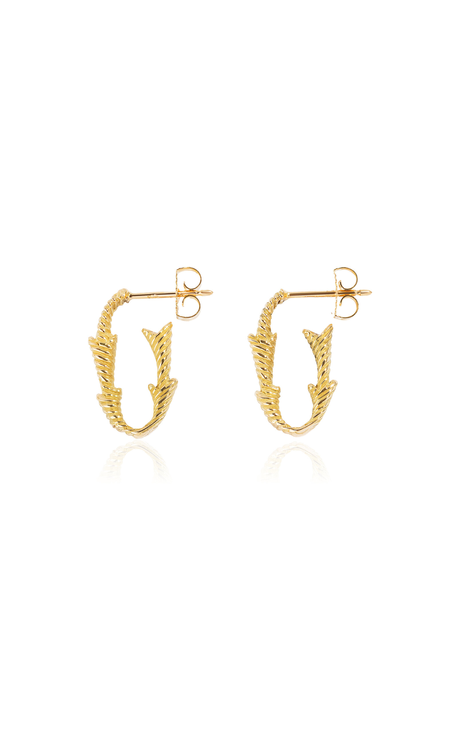 18k Yellow Gold Fiamma Hoop Earrings