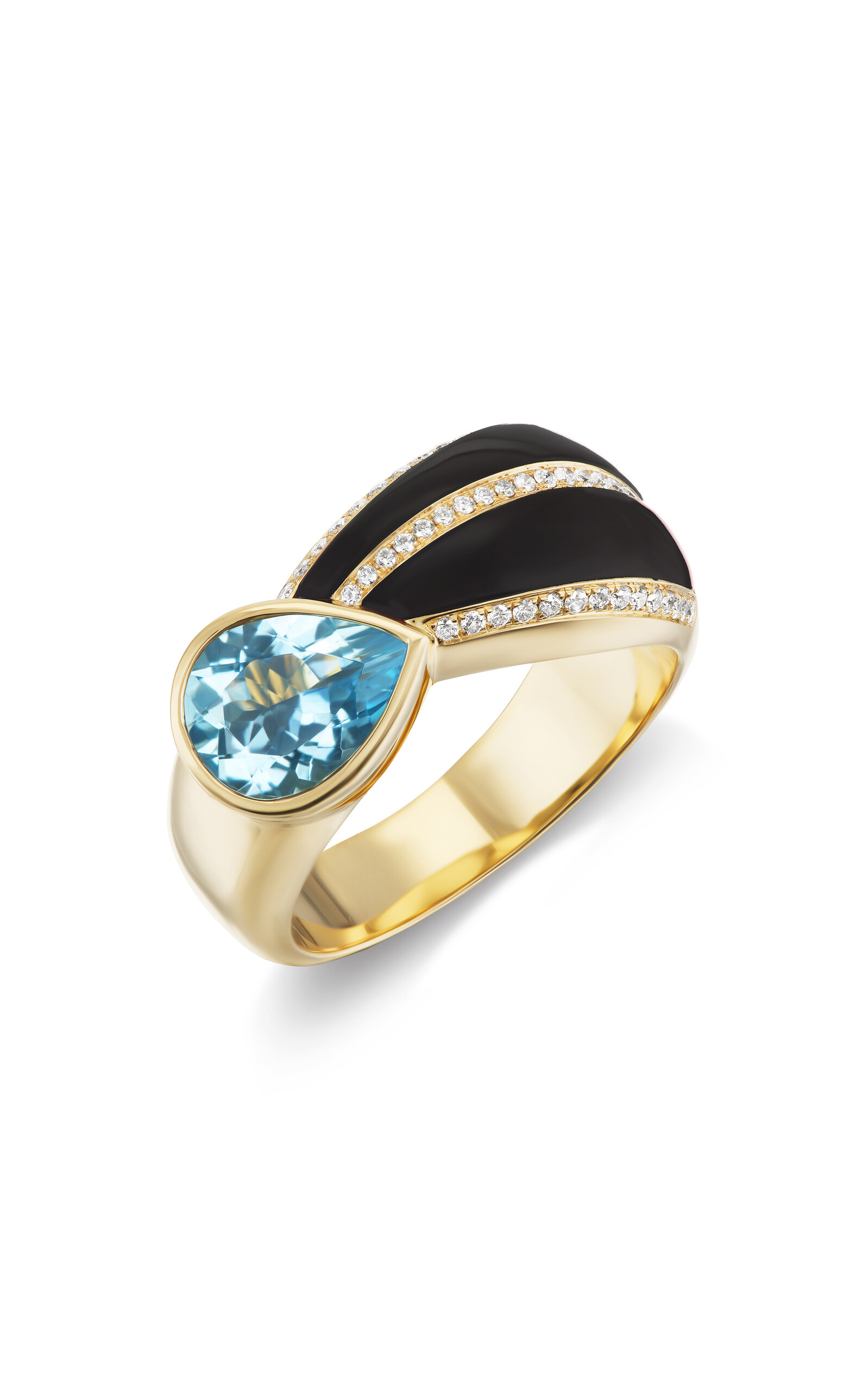 Stardust 18K Yellow Gold Onyx Cocktail Ring