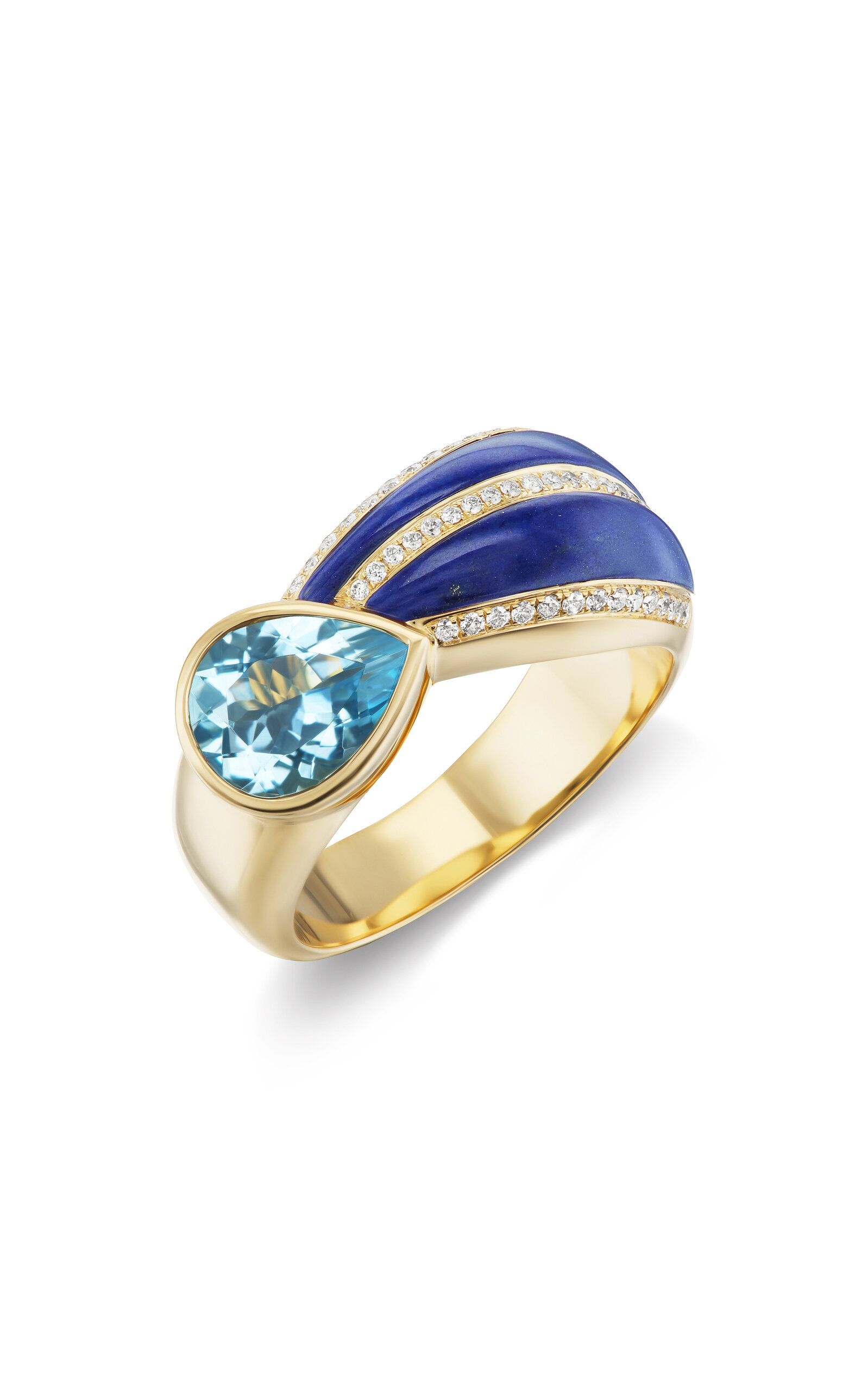 Stardust 18K Yellow Gold Lapis Cocktail Ring