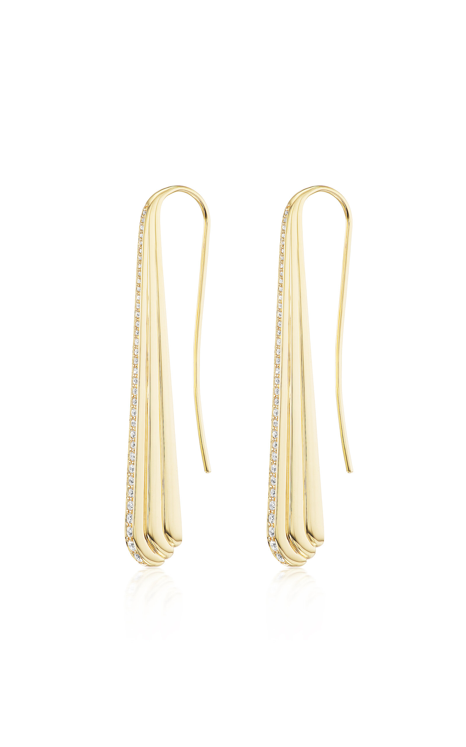 Ziggy Drop 18K Yellow Gold Diamond Earrings