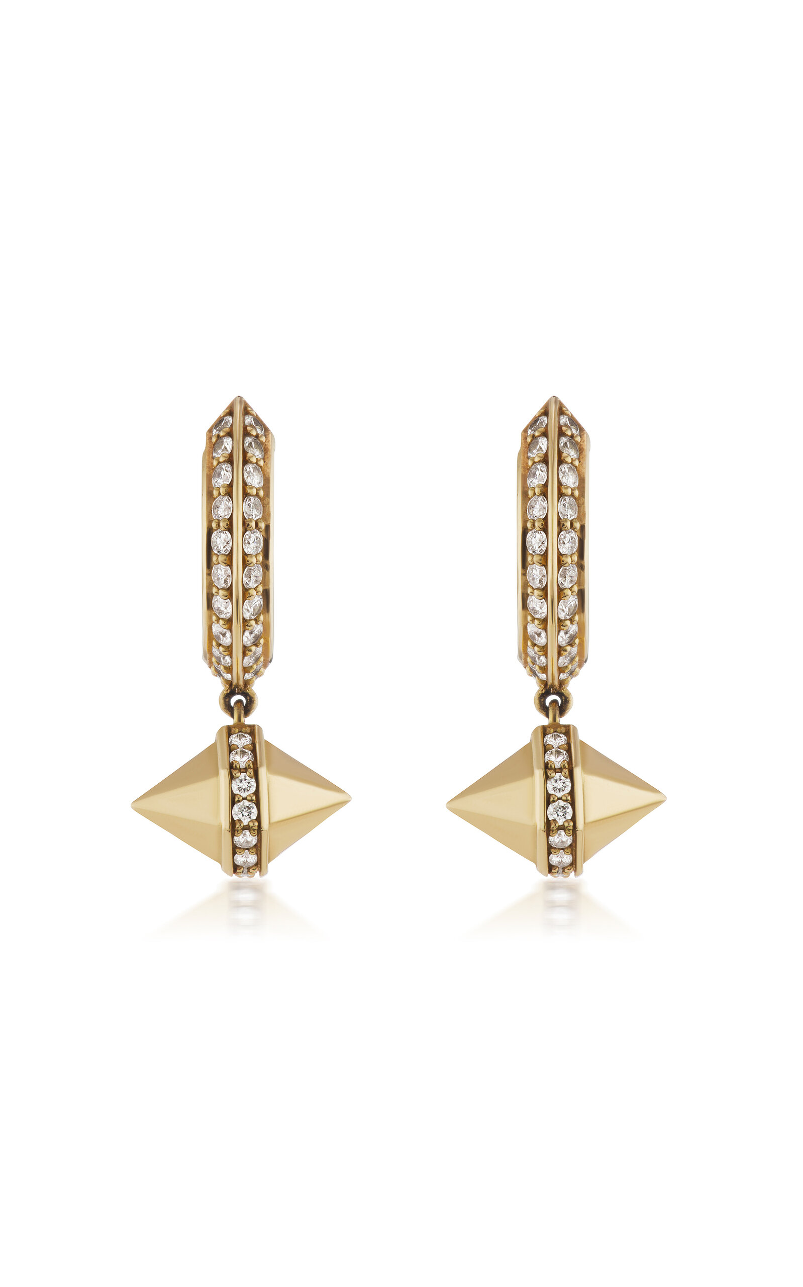 Sorellina Faceted Huggie 18k Yellow Gold Diamond Earrings