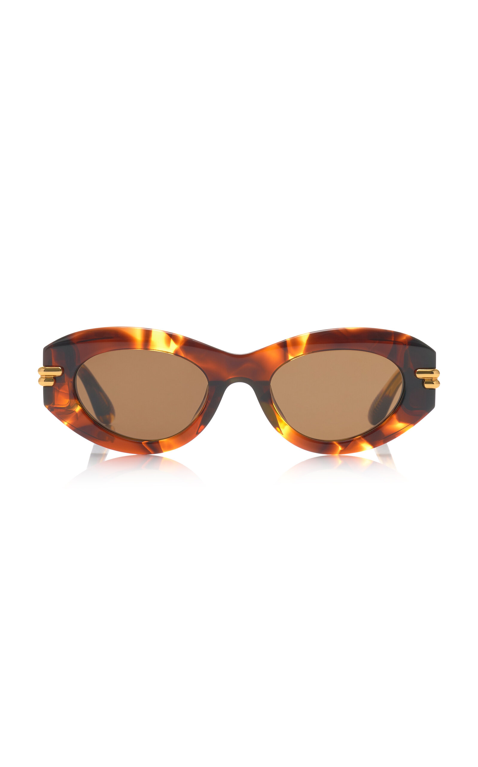 Round-Frame Tortoiseshell Acetate Sunglasses