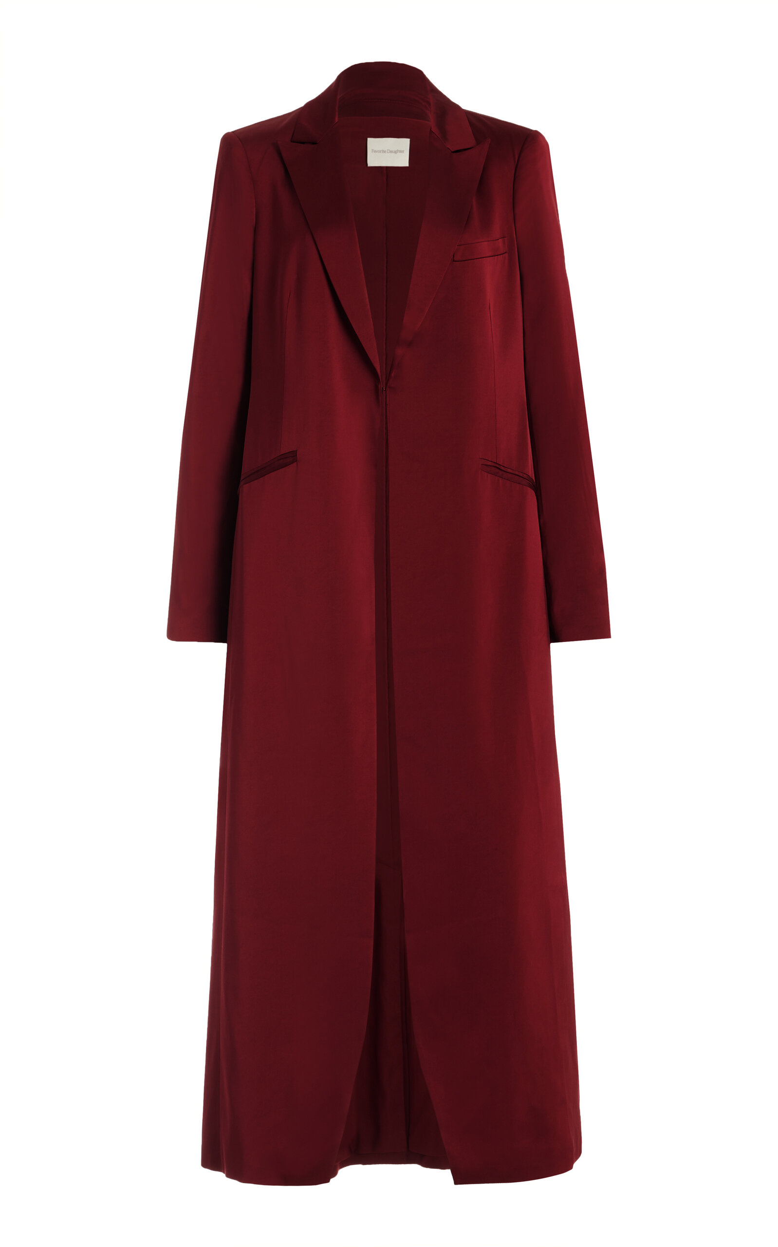 Shop Favorite Daughter Exclusive The Juniper Satin Duster In Red