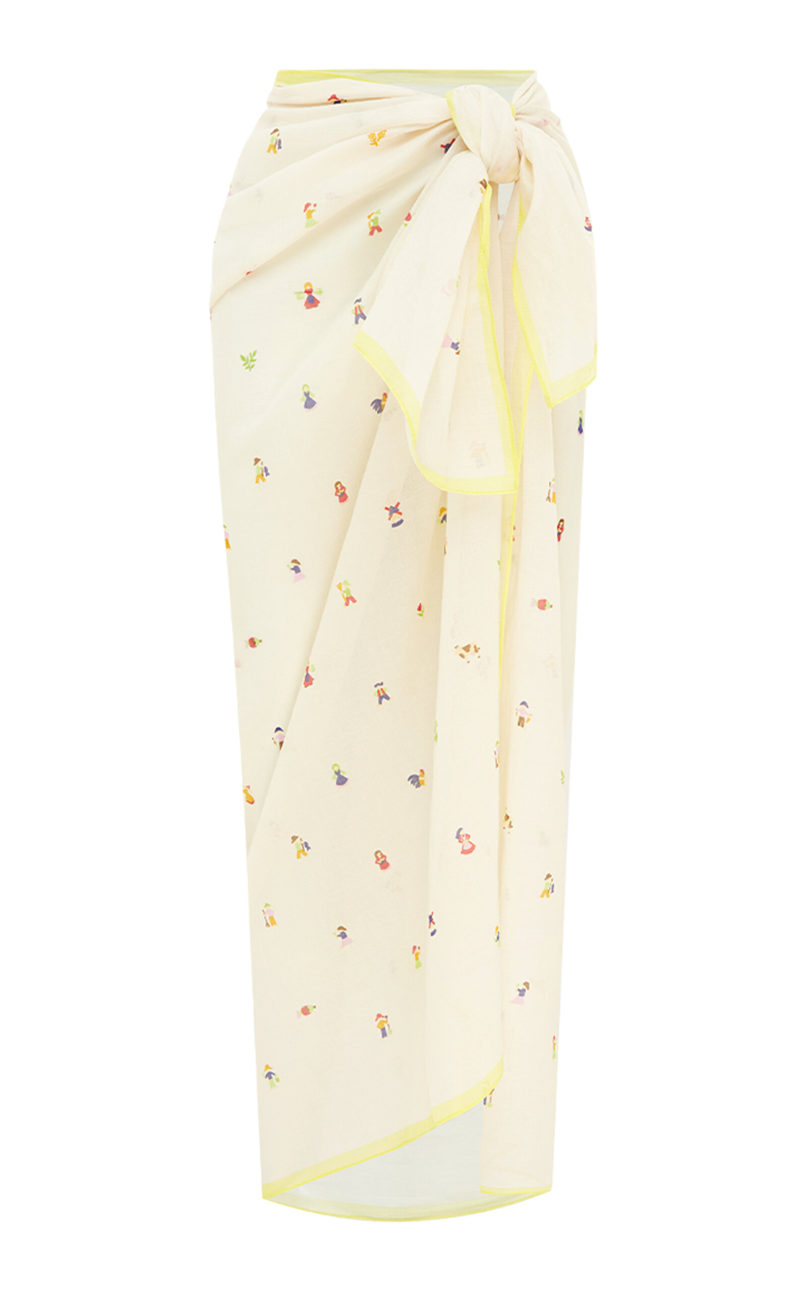 Shop Soleil Soleil Printed Organic-cotton Square Pareo In White