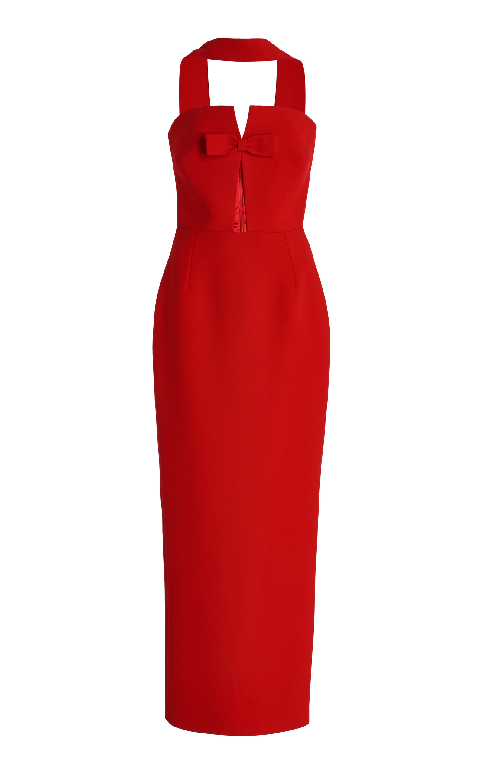 Shop The New Arrivals Ilkyaz Ozel Exclusive Holly Crepe Maxi Halter Dress In Red