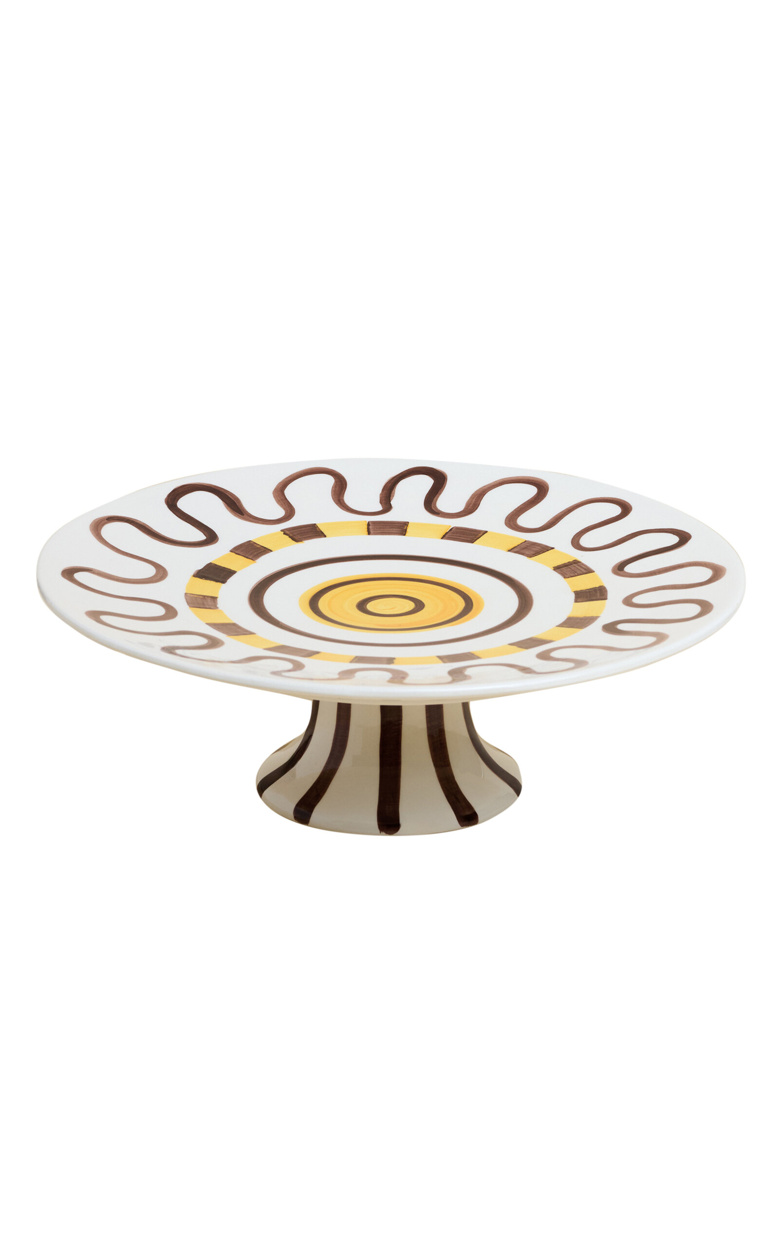 Shop Tressé X Cafe Leandra; Hand Painted  Pie Serving Platter In Yellow