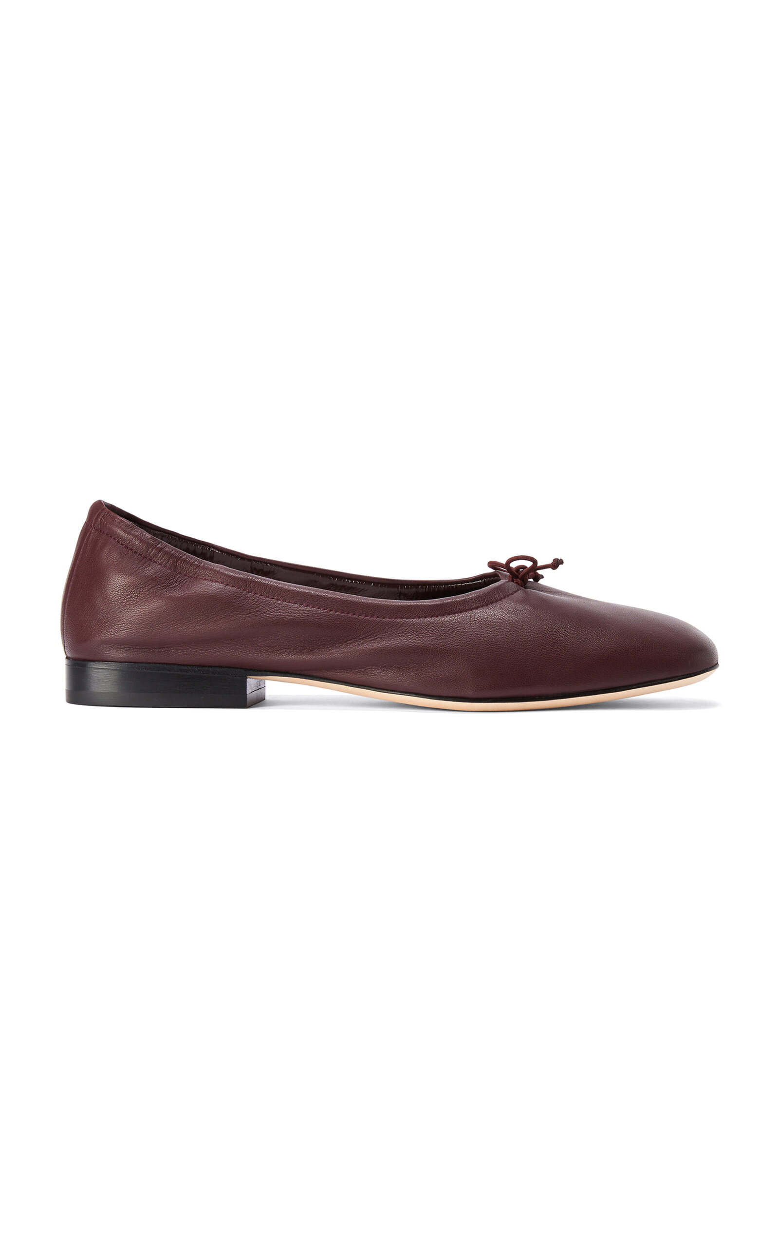 Shop Yuni Buffa Pia Leather Ballet Flats In Burgundy