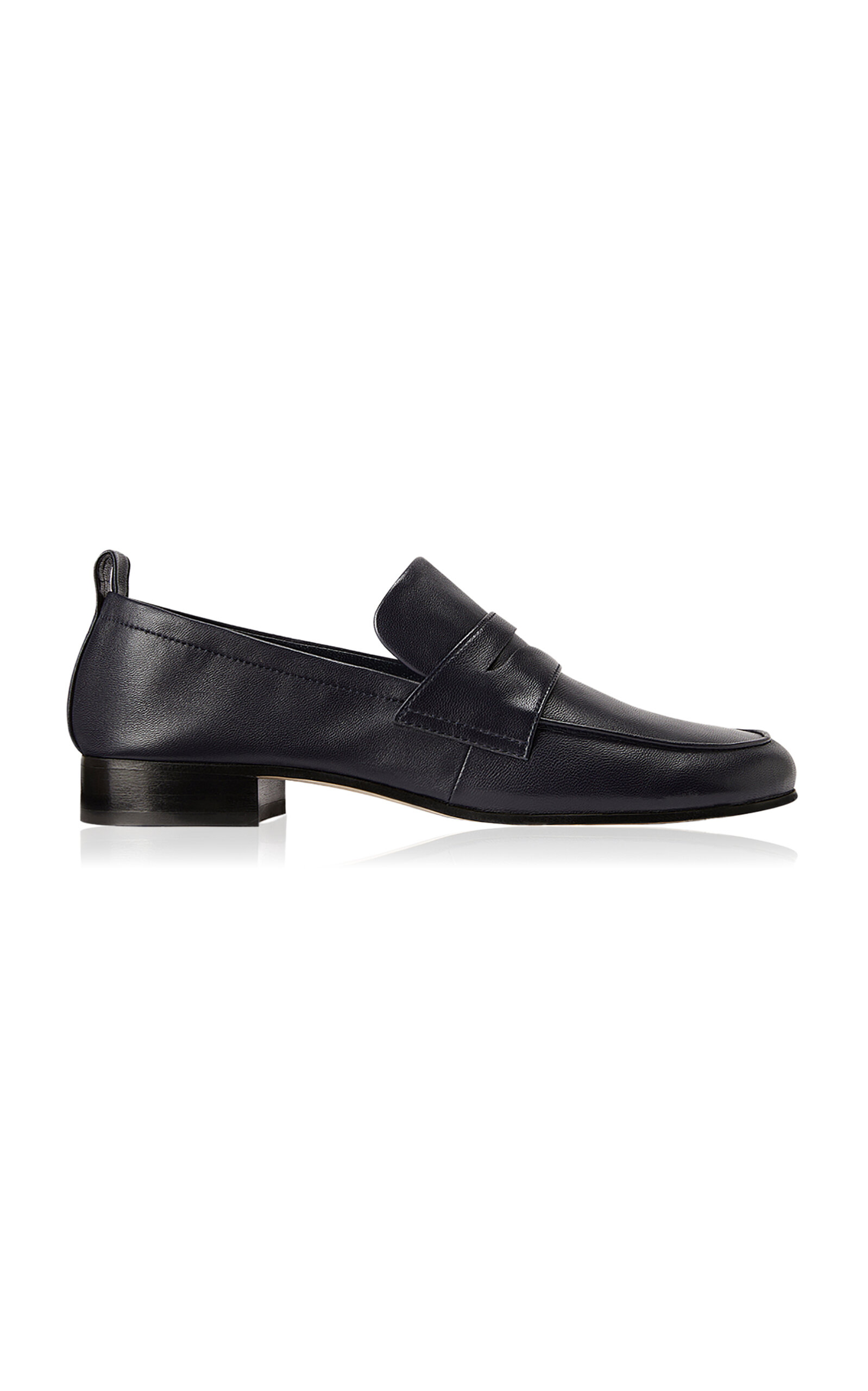 Shop Yuni Buffa Fez Leather Loafers In Navy