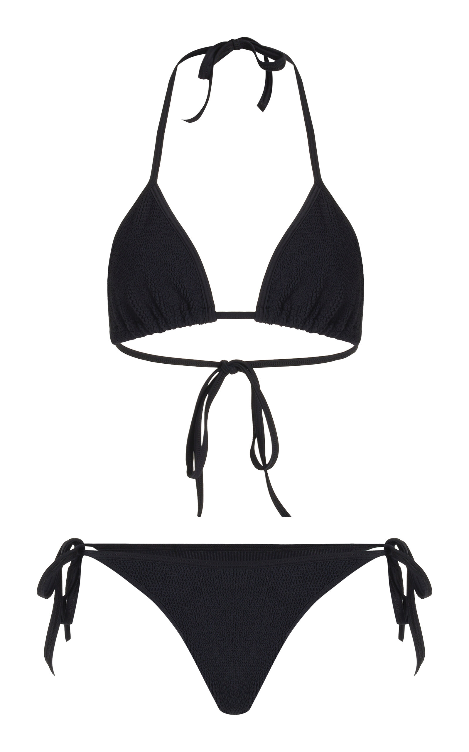 Shop Hunza G Gina Seersucker Bikini In Black