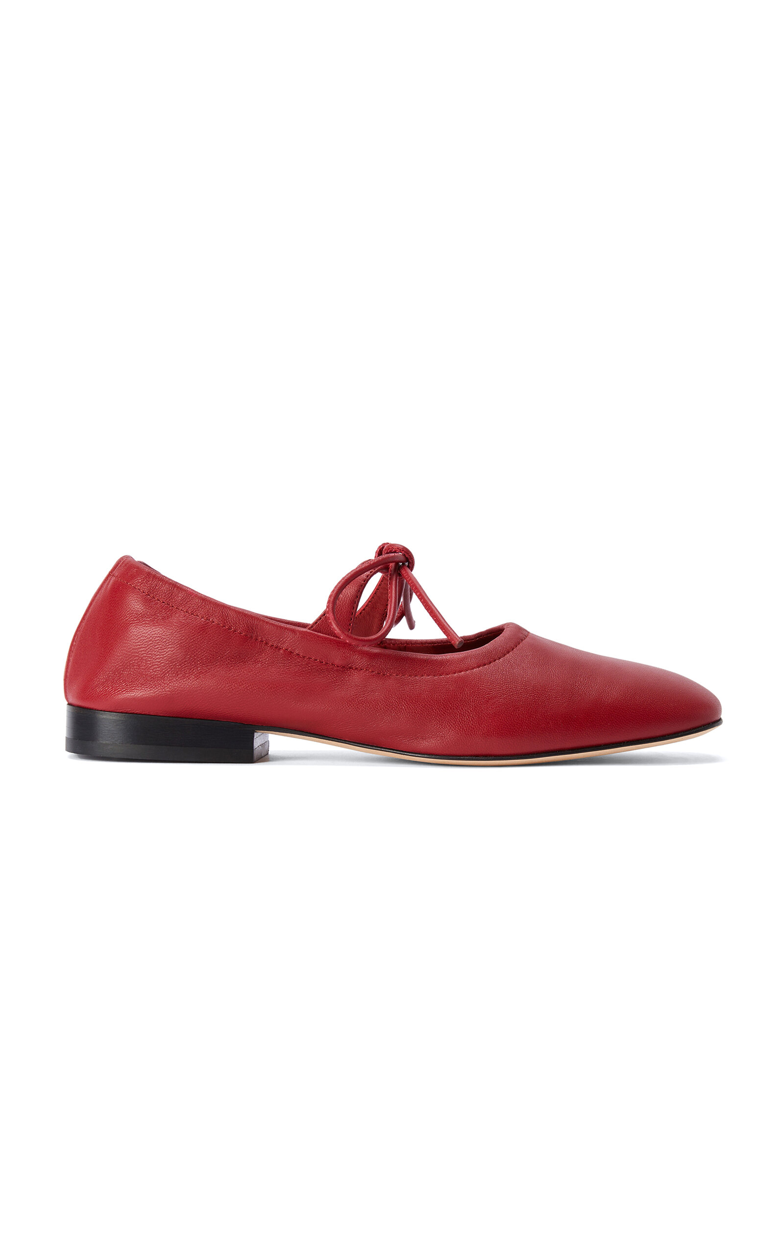 Yuni Buffa Lola Leather Mary Jane Flats In Red