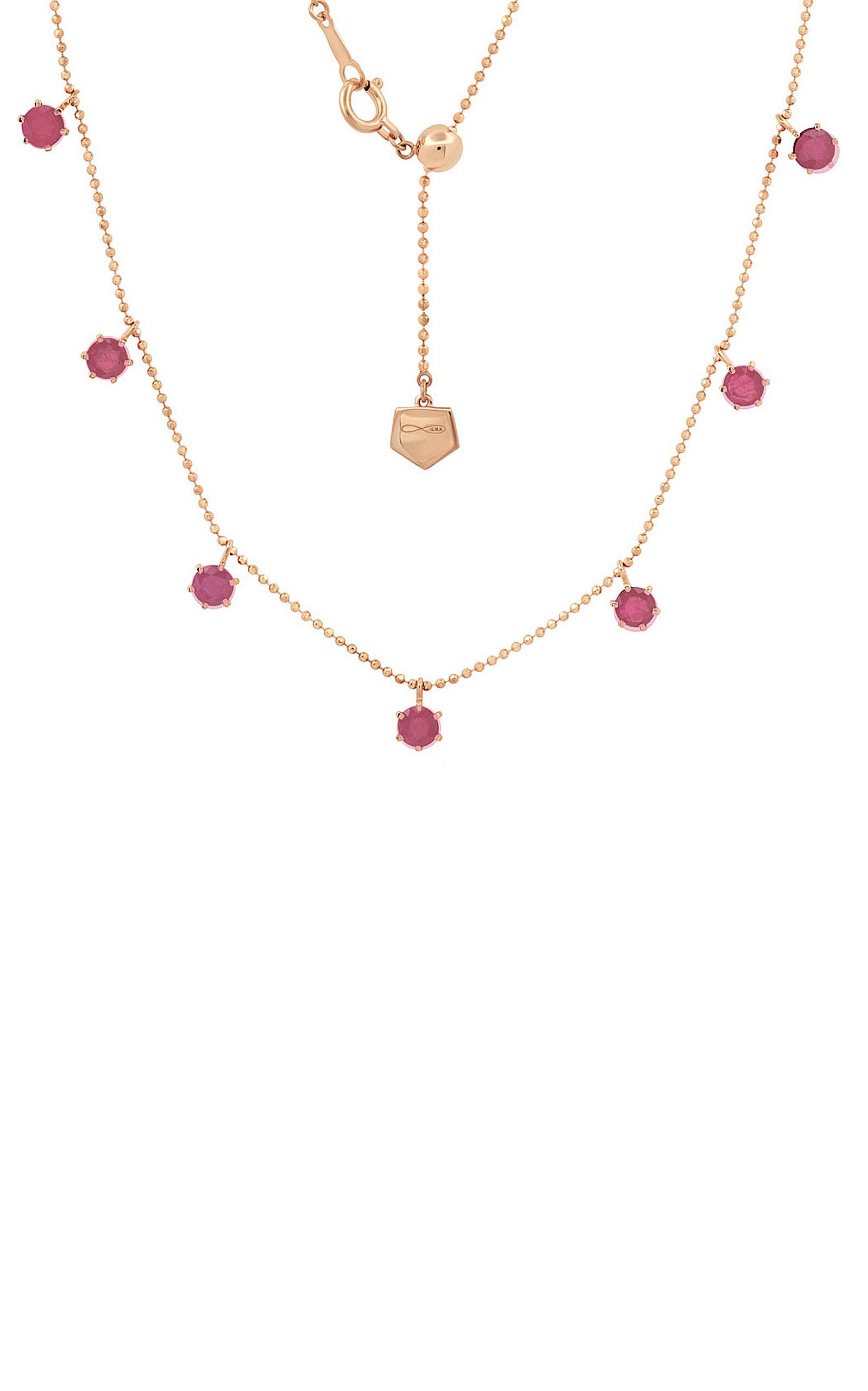 18k Rose Gold 2ct Pink Sapphire Floating Necklace