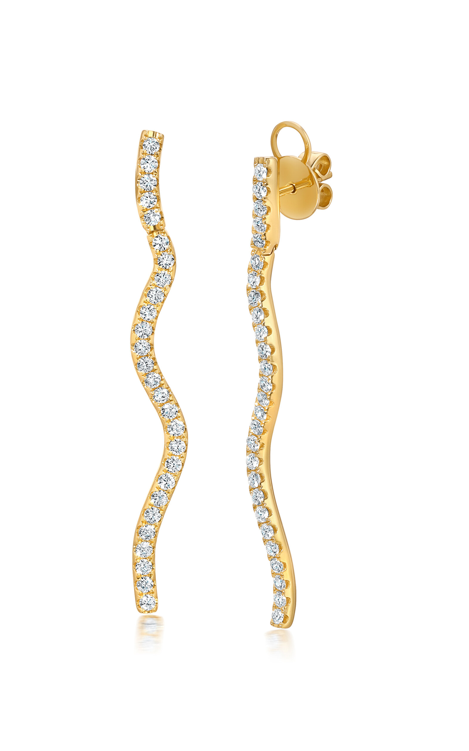 18k Yellow Gold Rio Diamond Drop Earrings