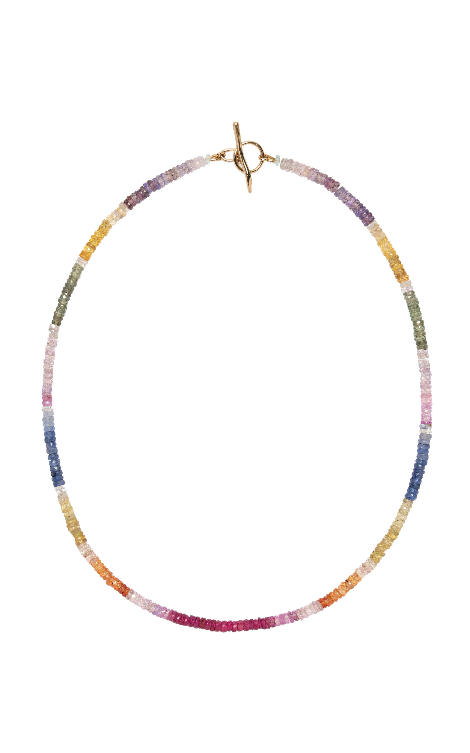 Brilliant Shaded Sapphire and 14k Gold Necklace
