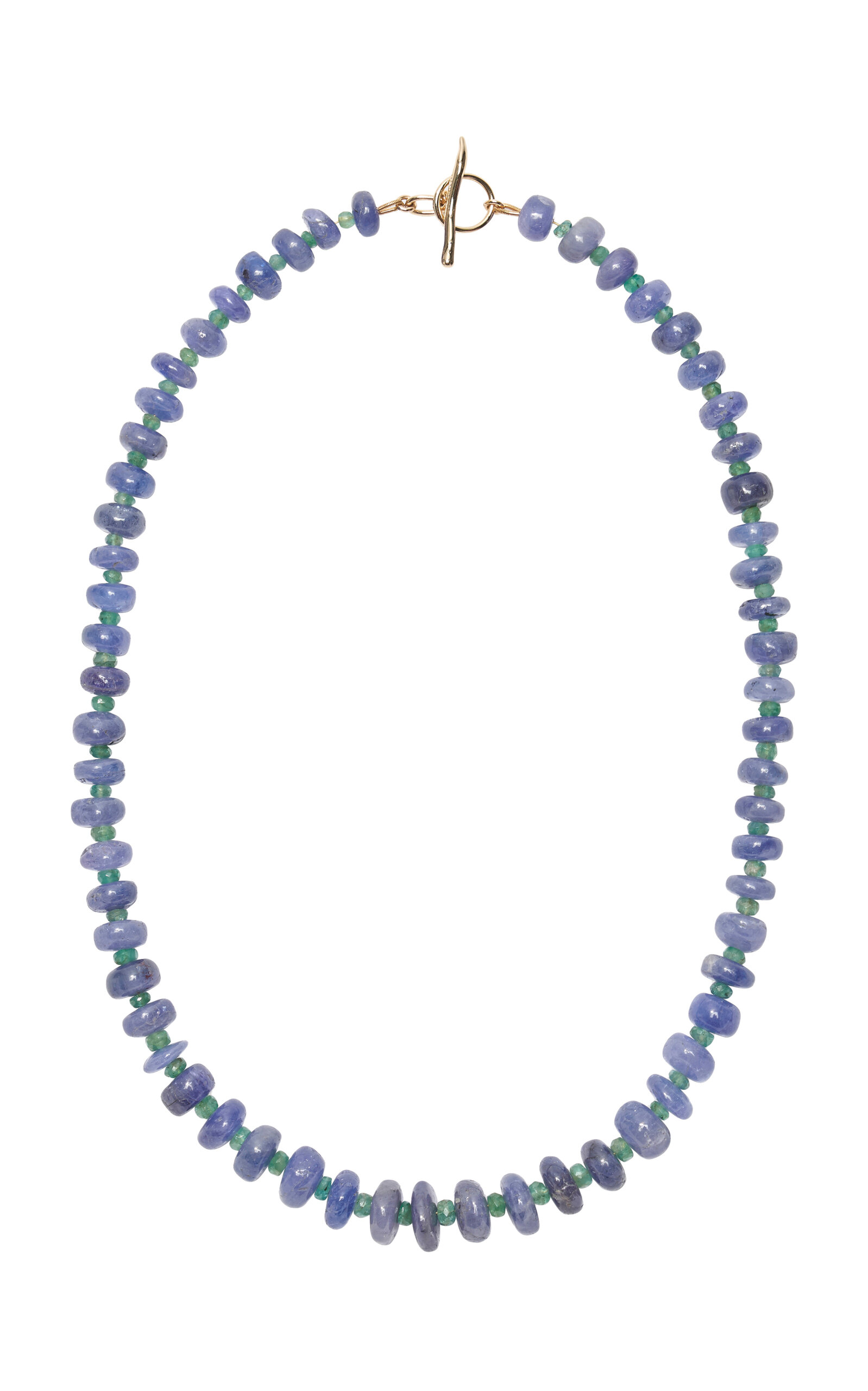 Exclusive Tanzanite and Emerald 14k Gold Necklace