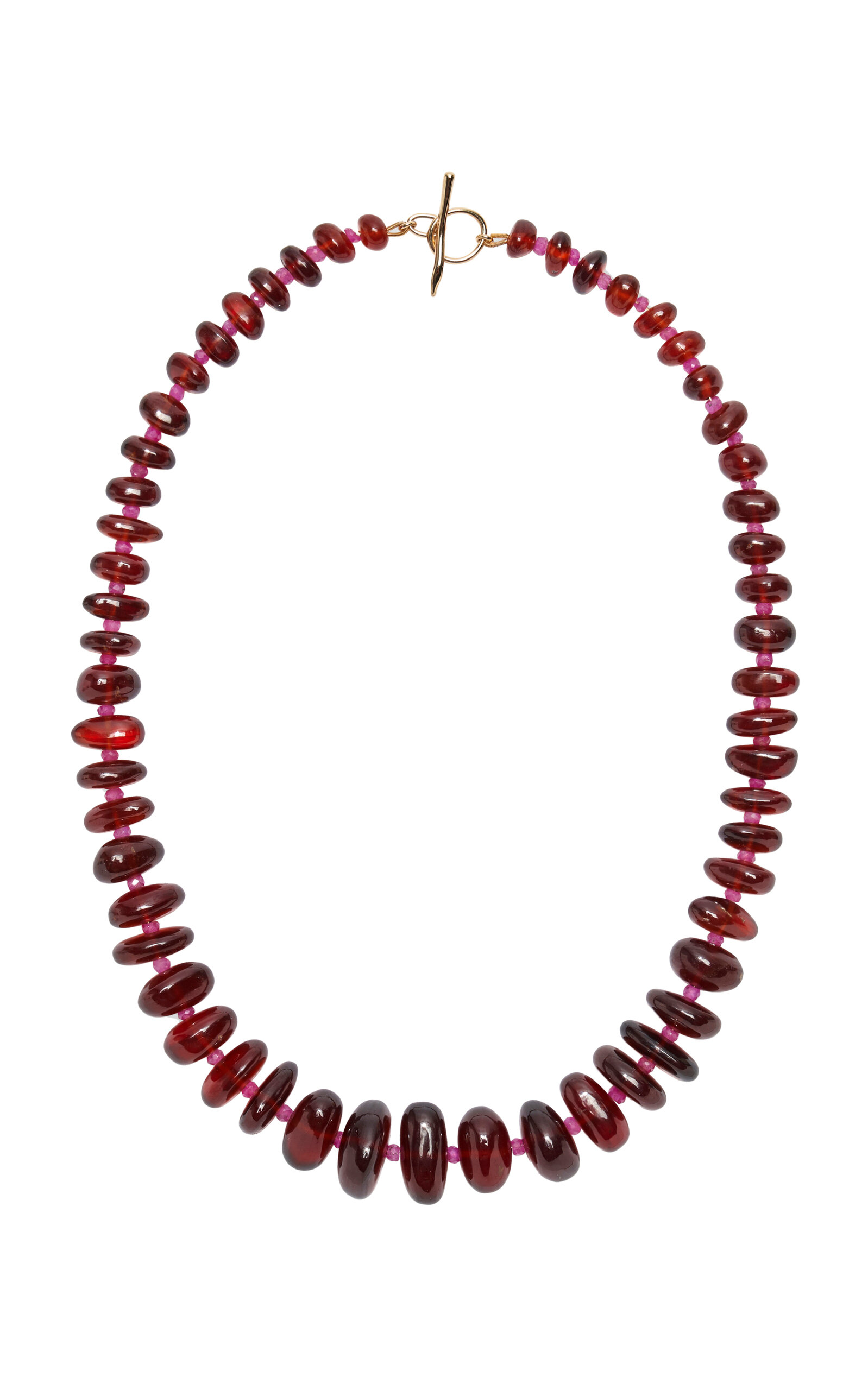 Exclusive Garnet and Pink Sapphire 14k Gold Necklace