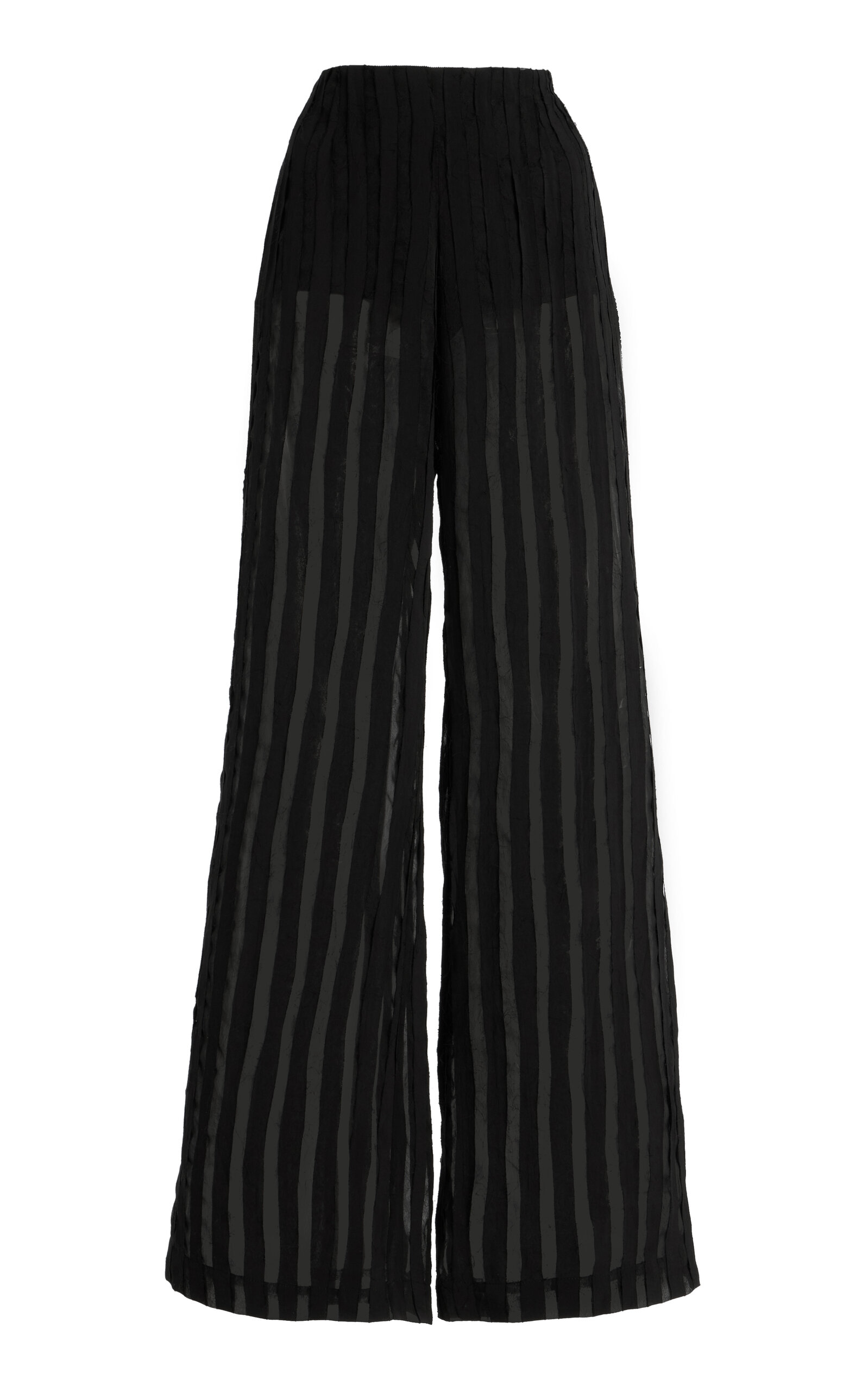 Striped Sheer Wide-Leg Pants