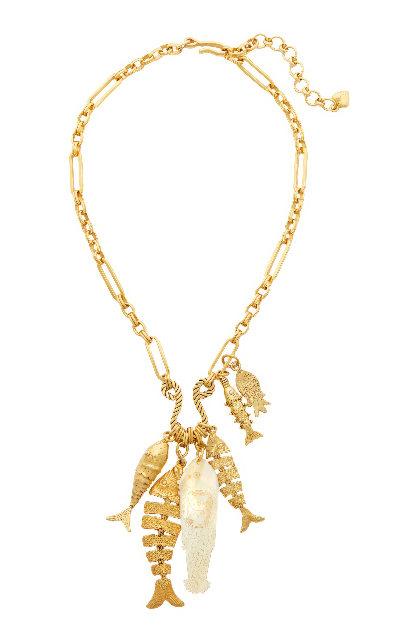 Shop Brinker & Eliza Go Fish Necklace In Gold