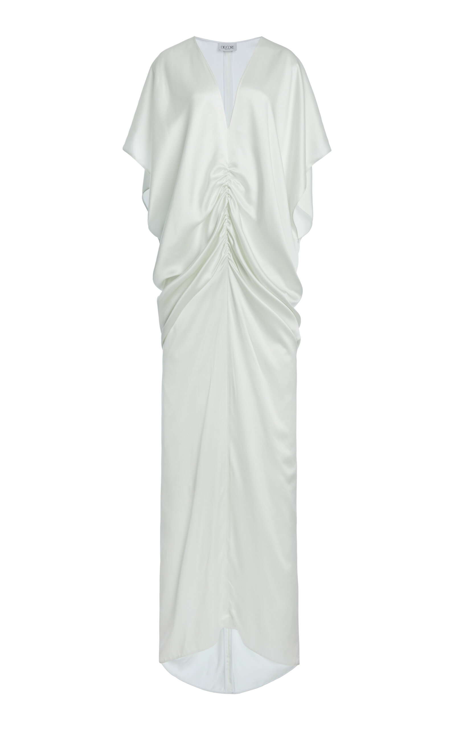 Draped Satin Caftan Gown