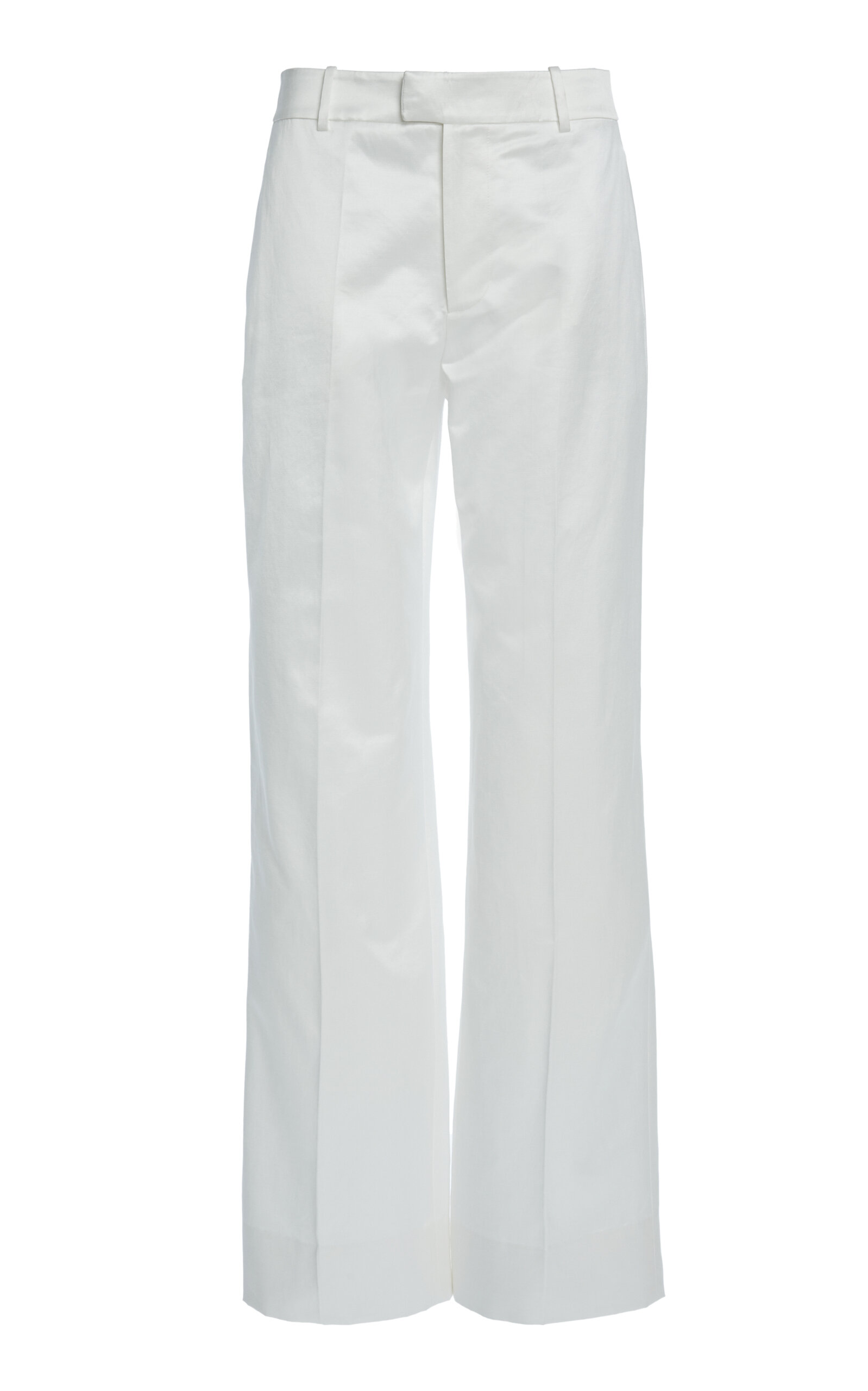 Low-Rise Cotton-Blend Wide-Leg Pants