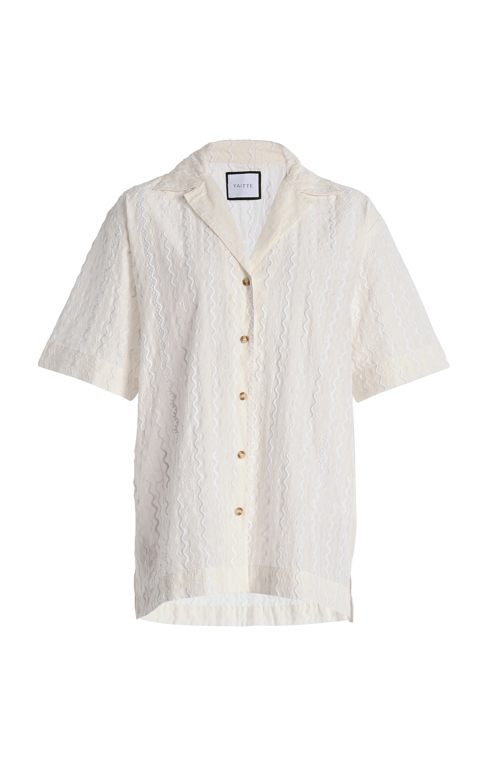 Bondi Hand-Embroidered Cotton-Voile PJ Shirt