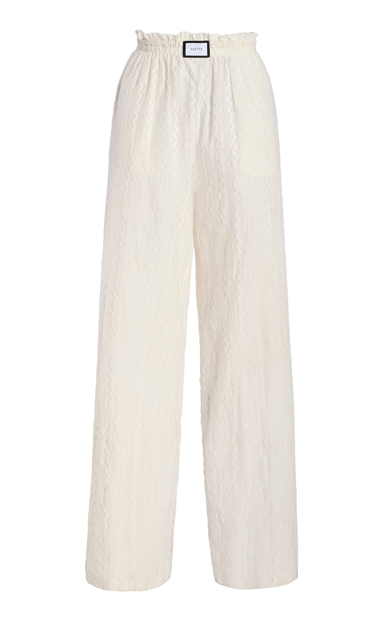 Bondi Hand-Embroidered Cotton-Voile Trousers