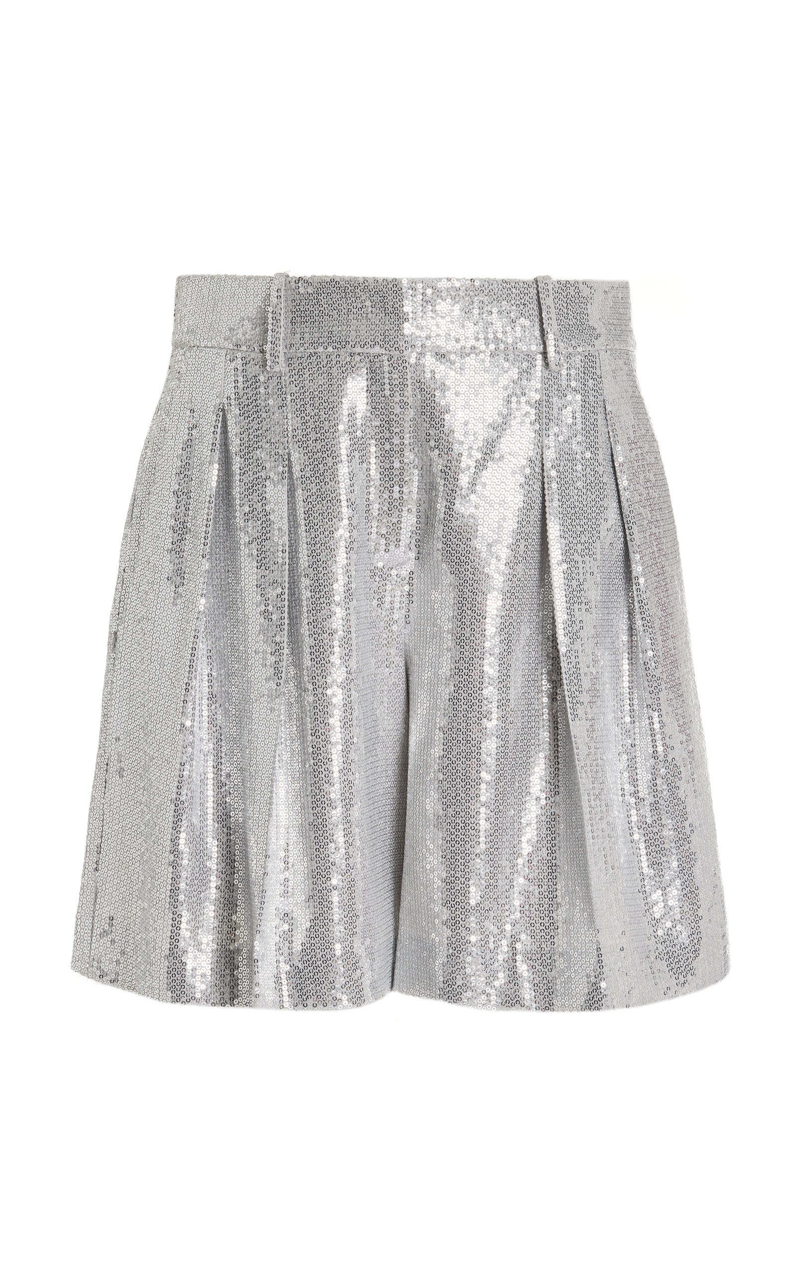 Pleated Sequin Shorts