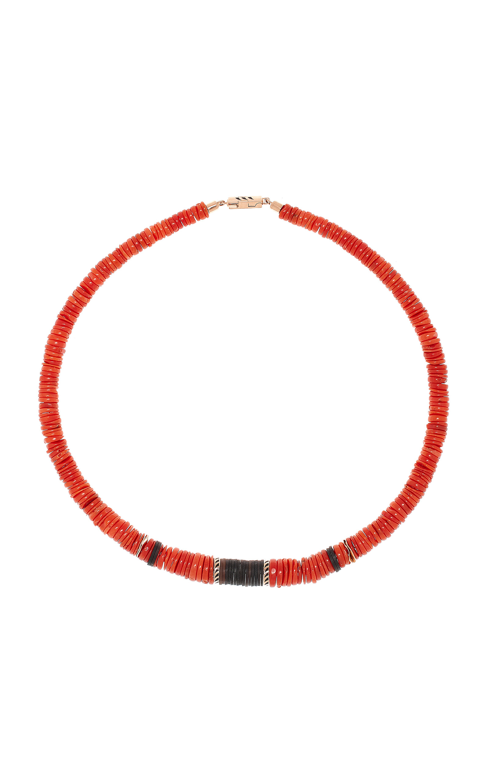 Shop Dezso By Sara Beltran Red Coral Puka Shell Necklace