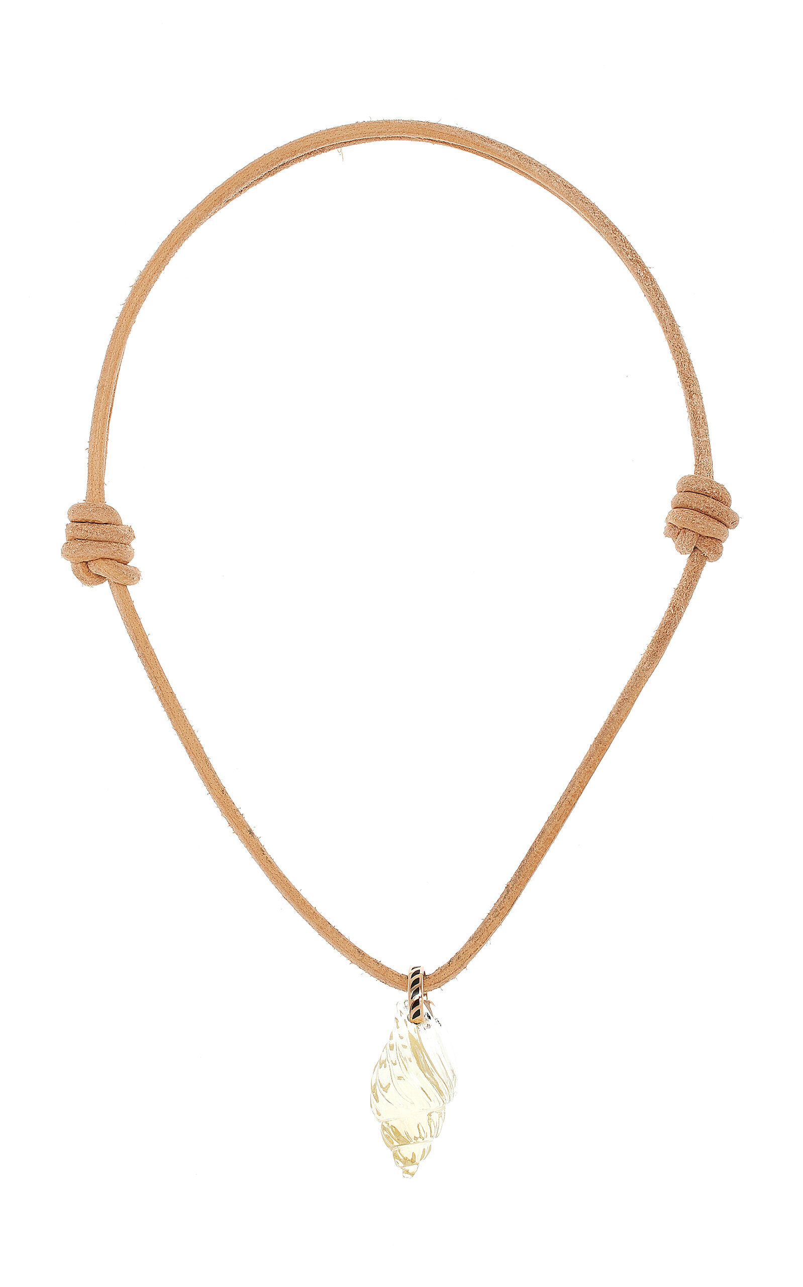 Shop Dezso By Sara Beltran 18k Rose Gold Quartz And Shell Necklace In Yellow