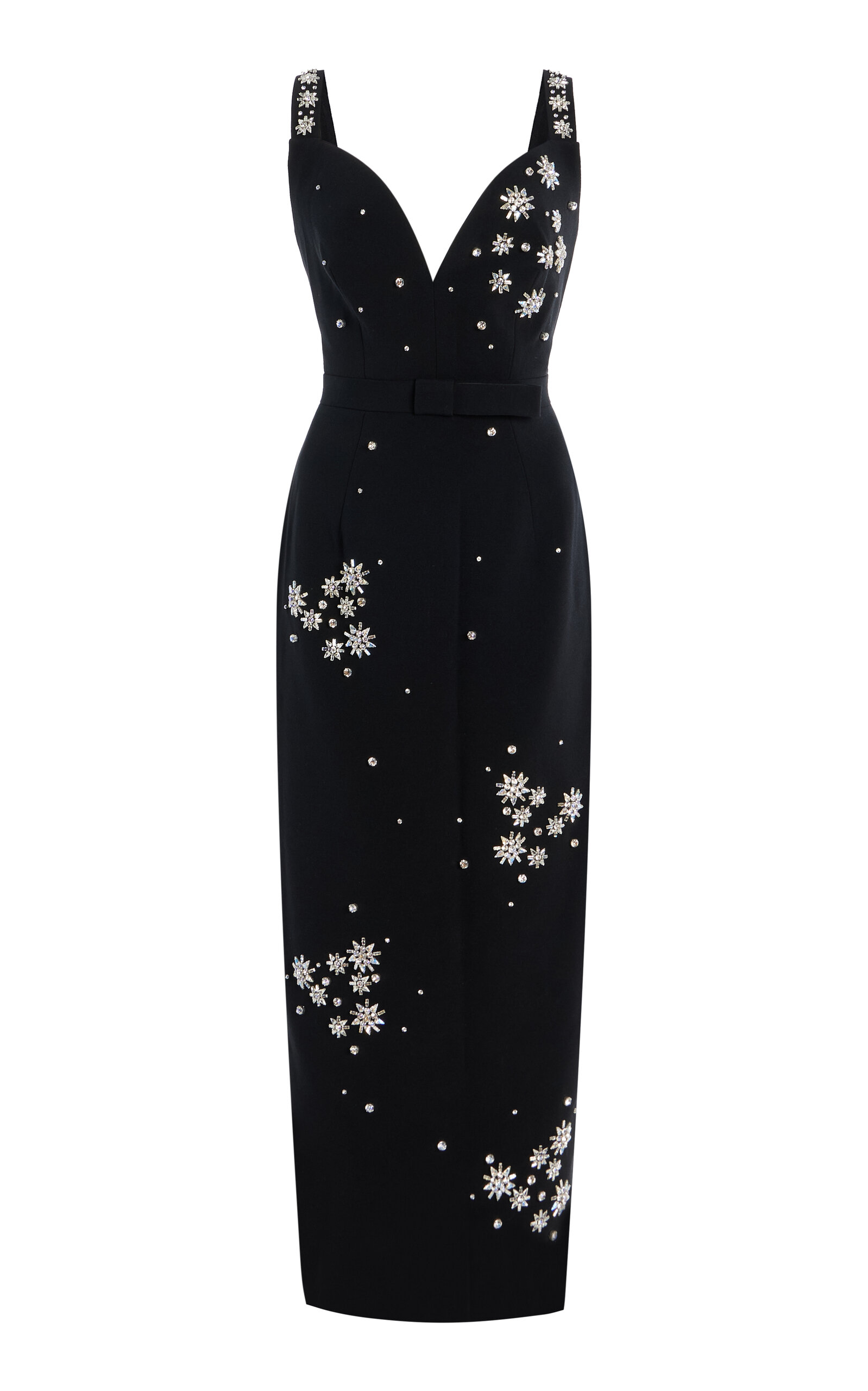 Brandy Crystal-Embellished Crepe Midi Dress