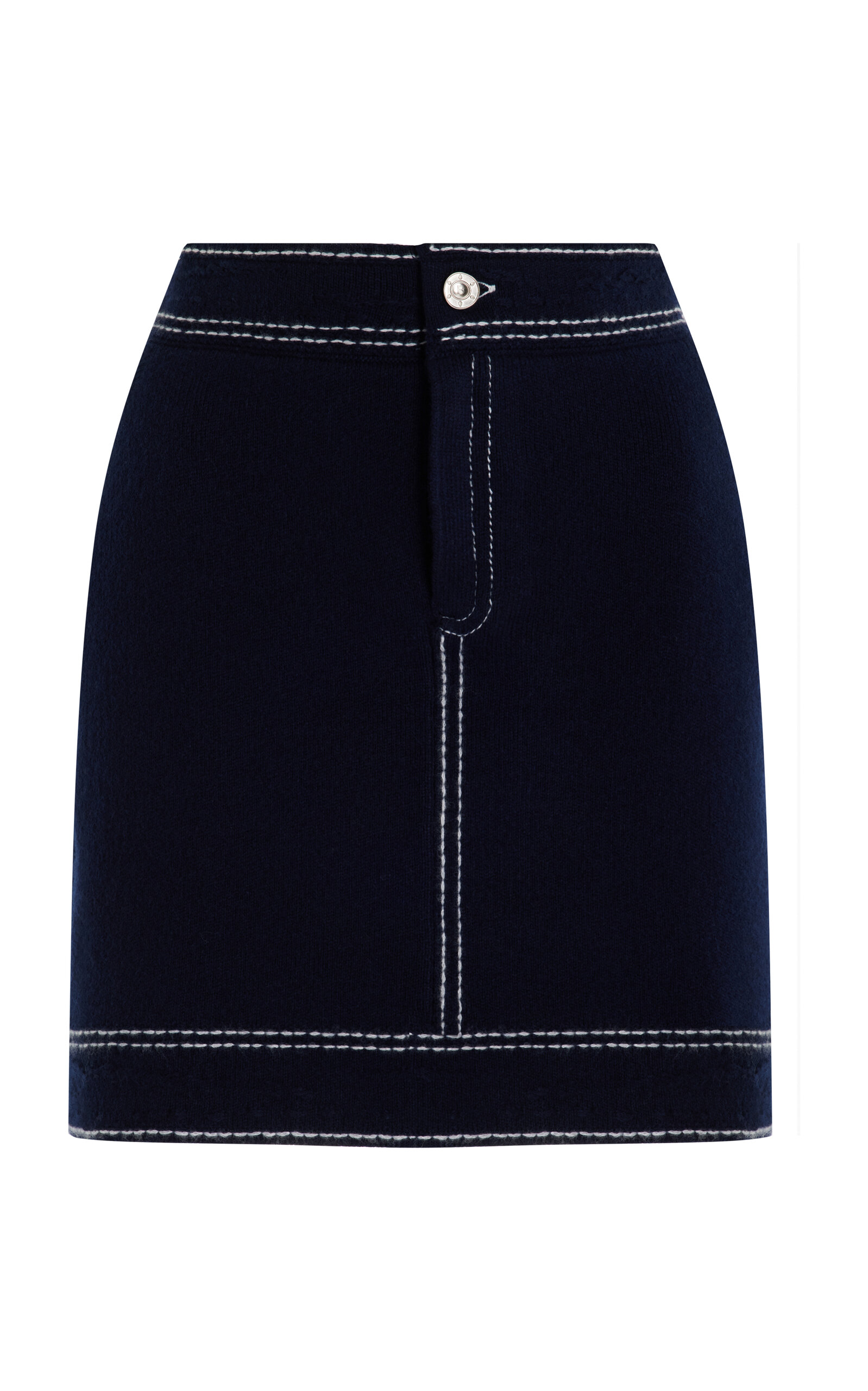 Shop Barrie Cashmere Skirt In Navy