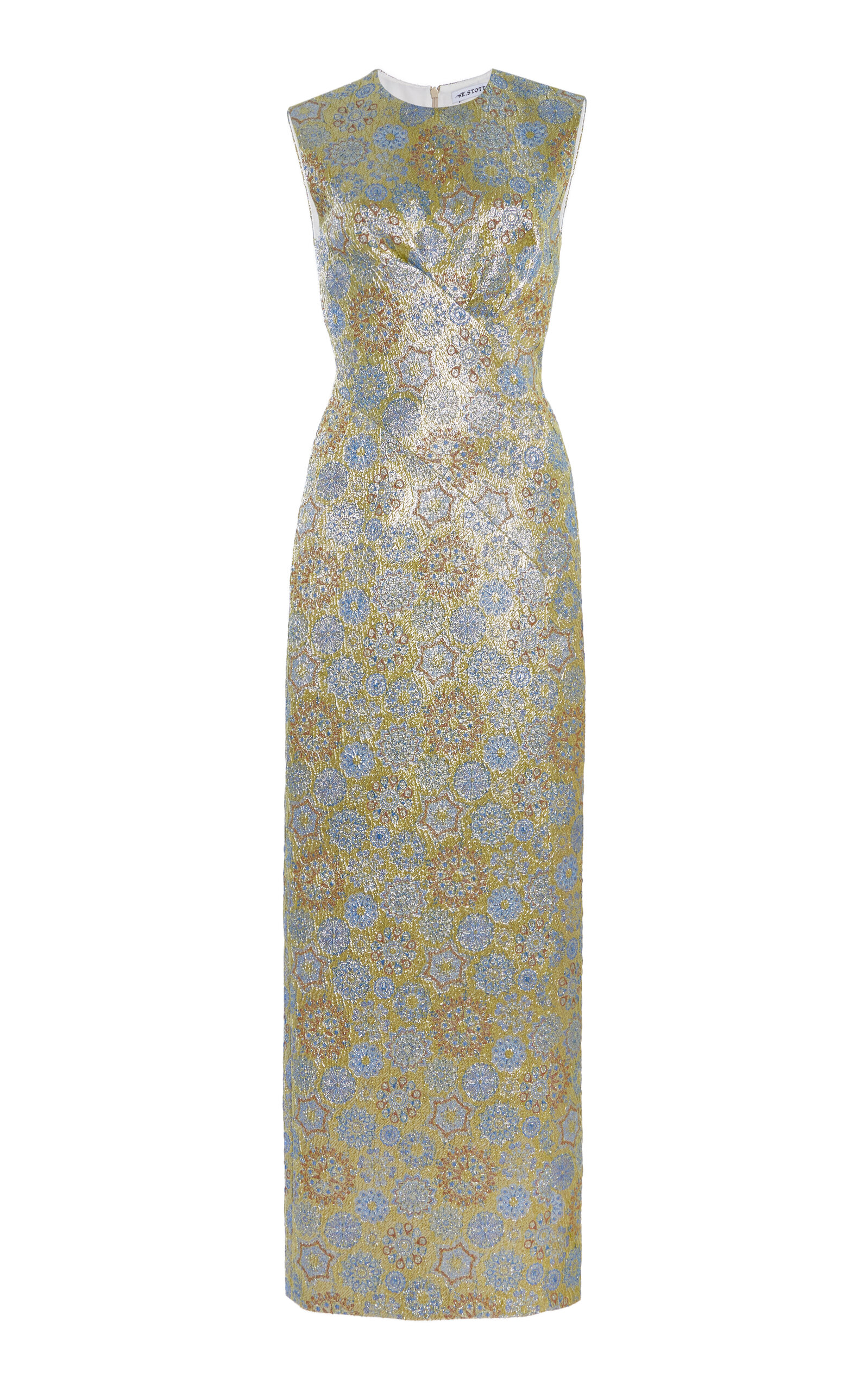 Lucia Lamè Jacquard Maxi Dress