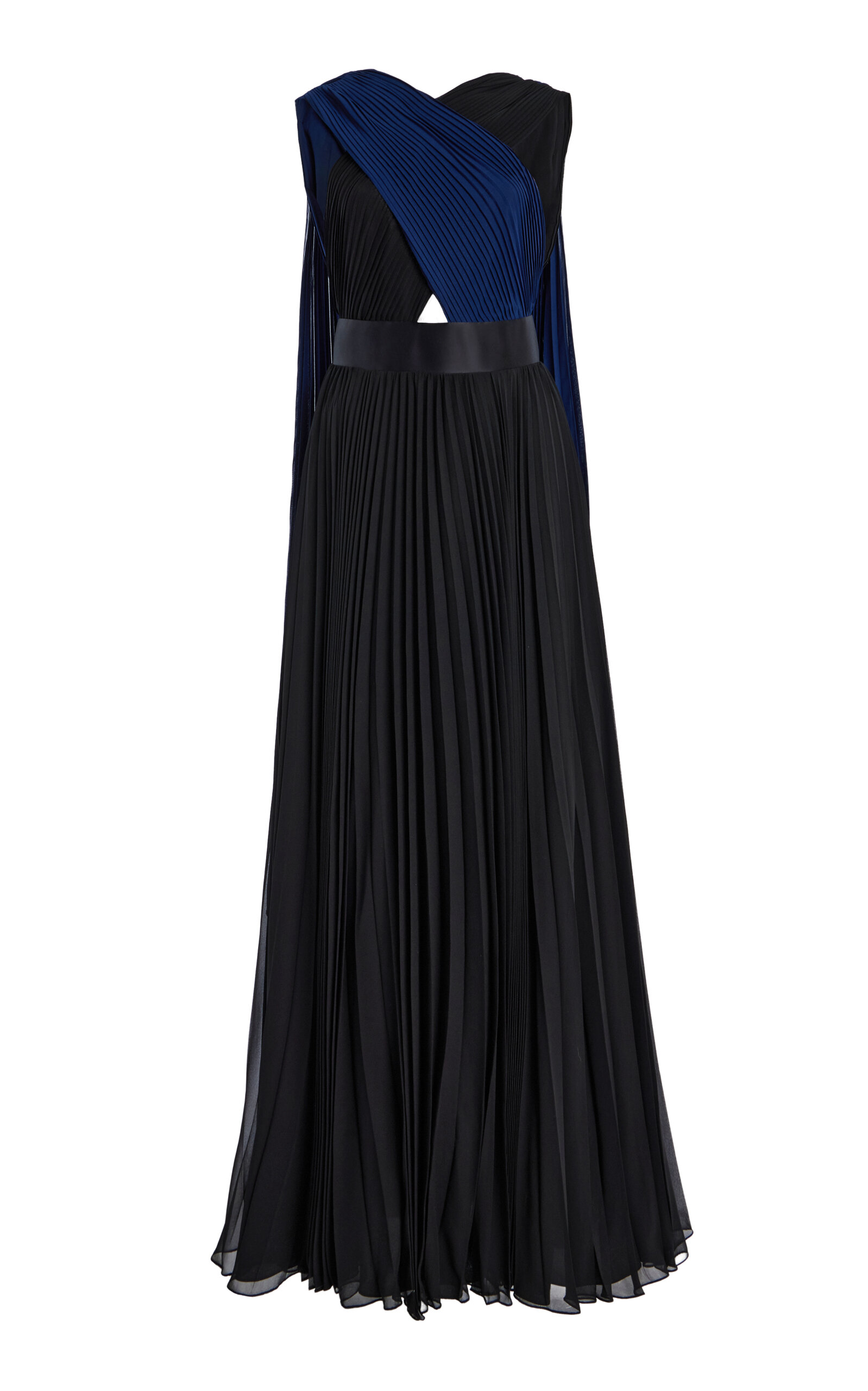 Eno Pleated Chiffon Maxi Dress