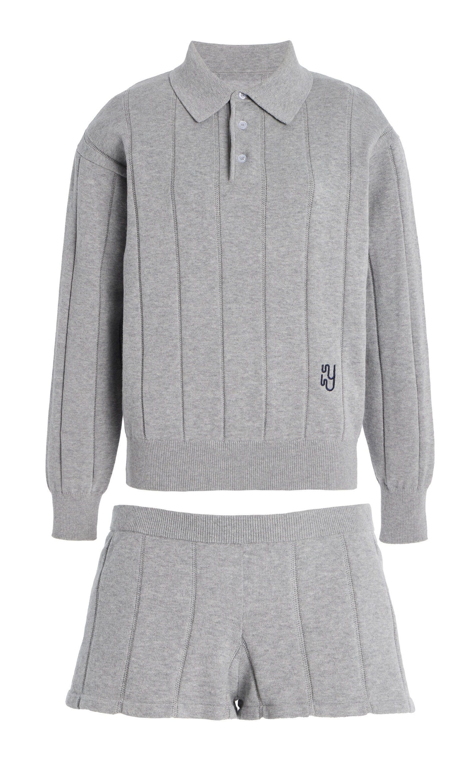 Exclusive LA Knit Cotton-Cashmere Polo Set