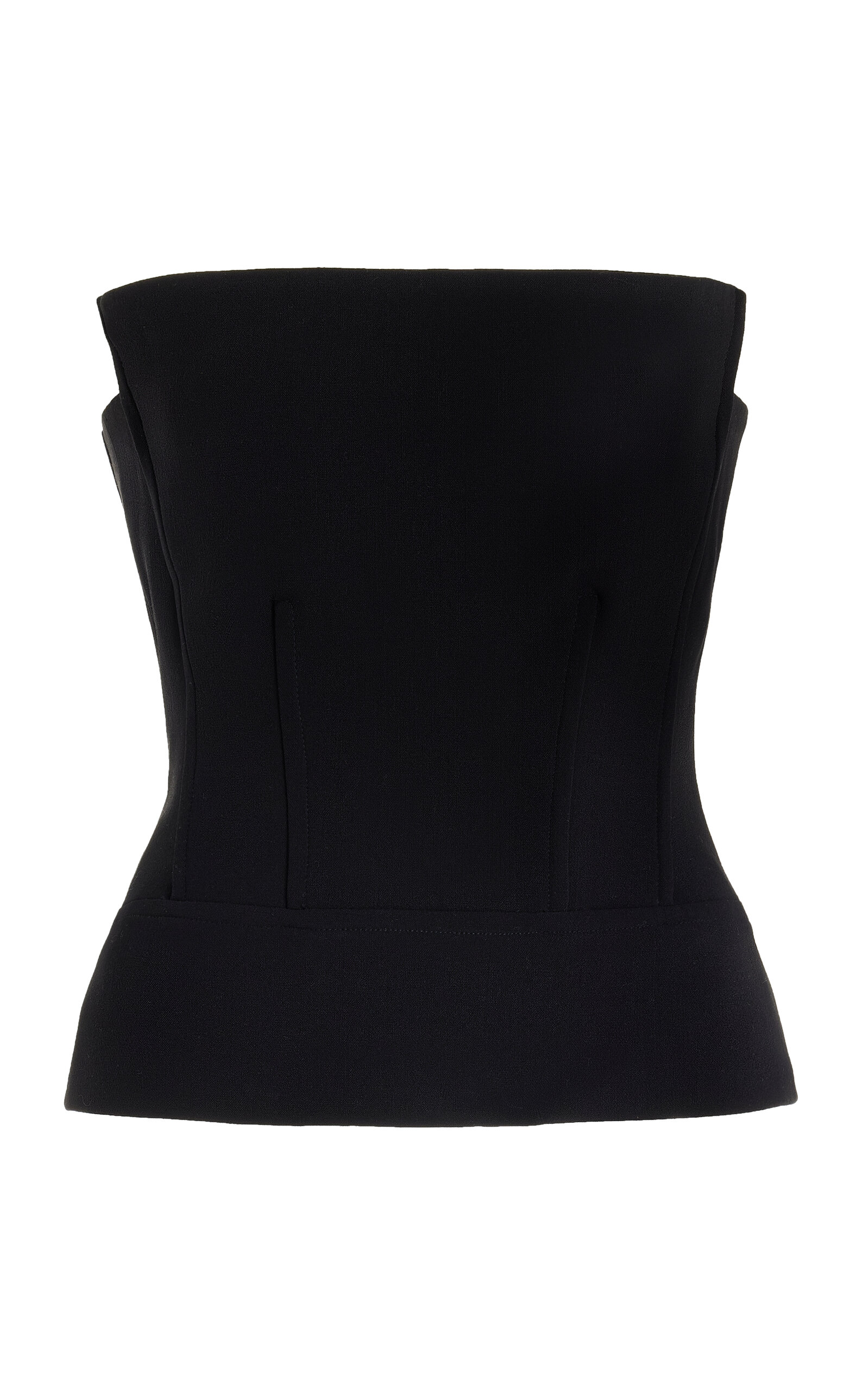 Shop Another Tomorrow Stretch-wool Bustier Top In Black