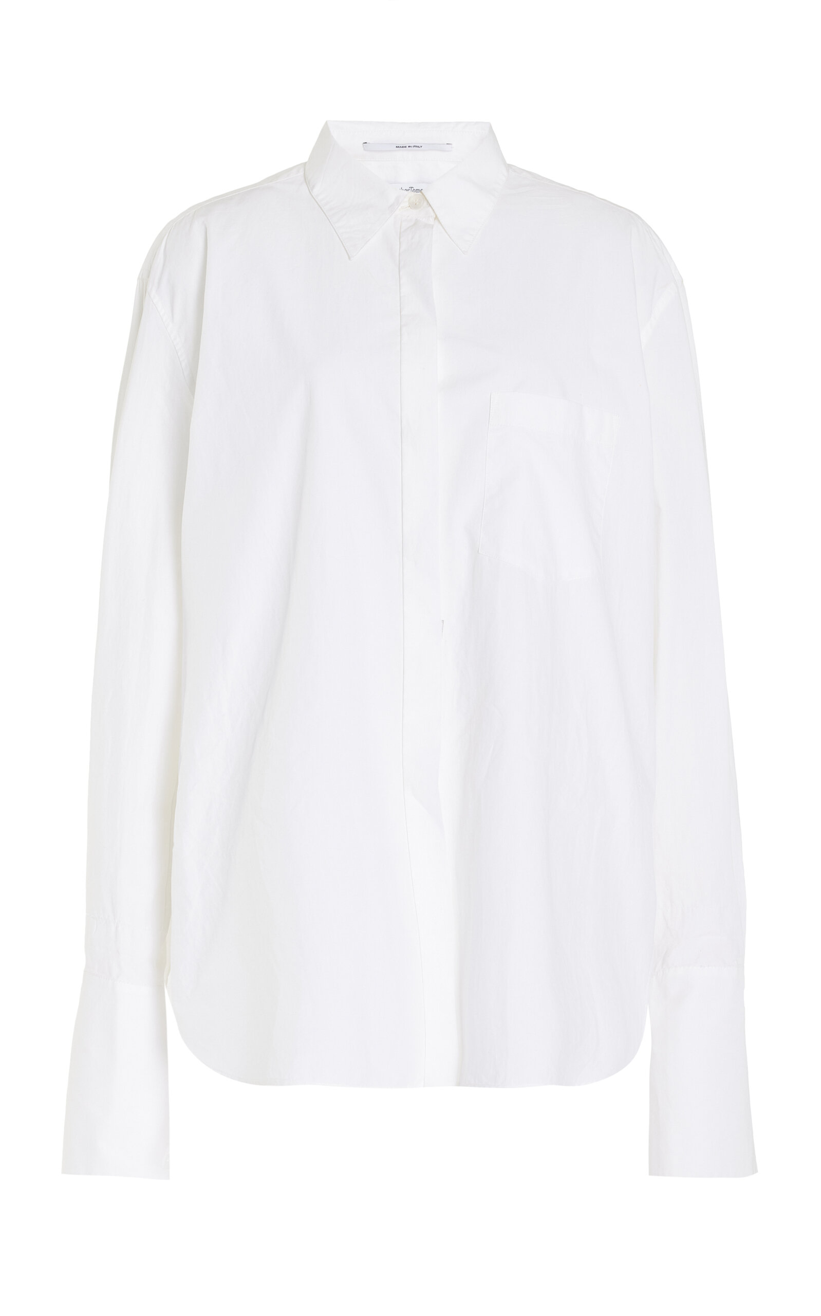 Shop Another Tomorrow Cotton Shirt In White