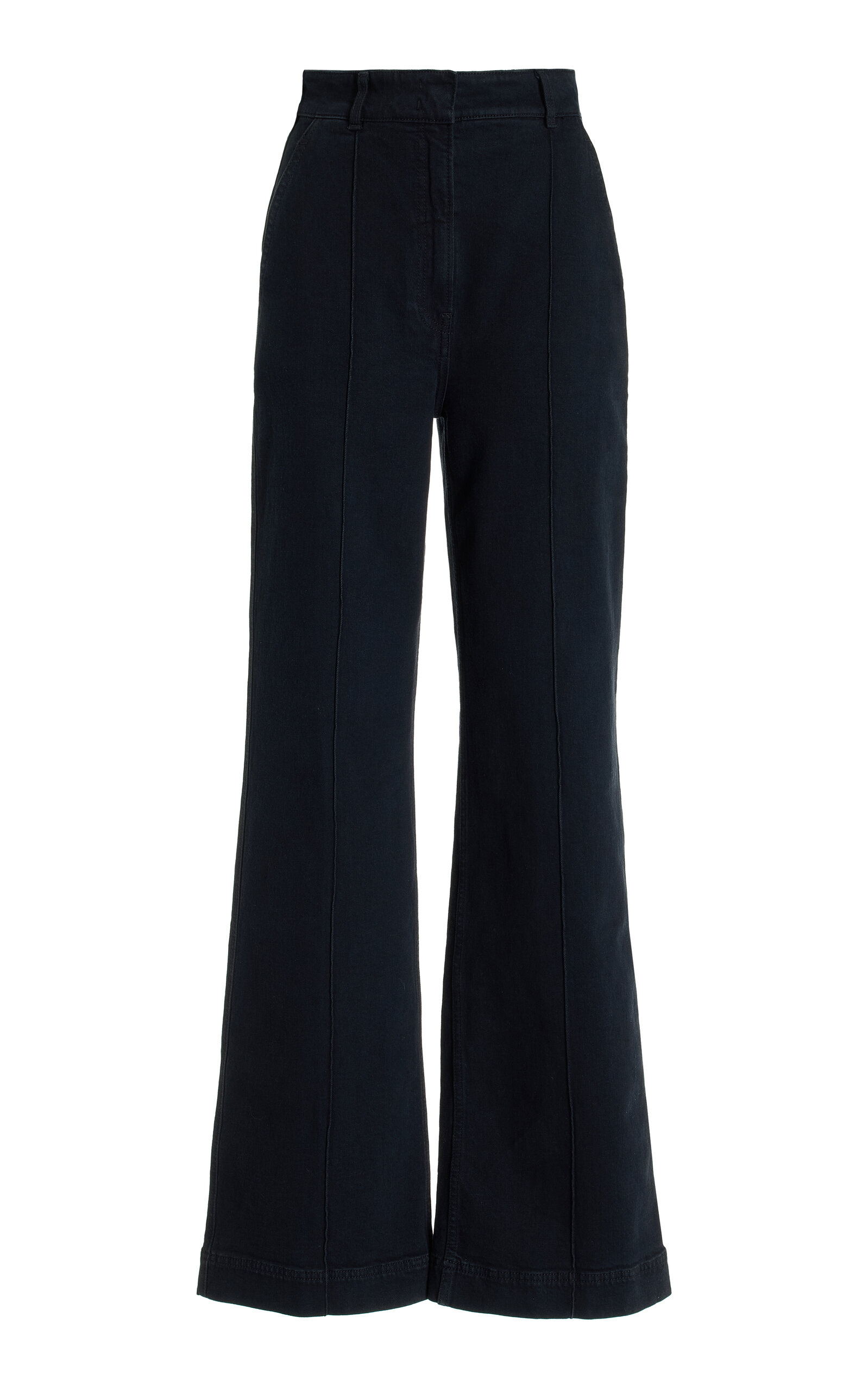 Shop Another Tomorrow High-rise Straight-leg Jeans In Black