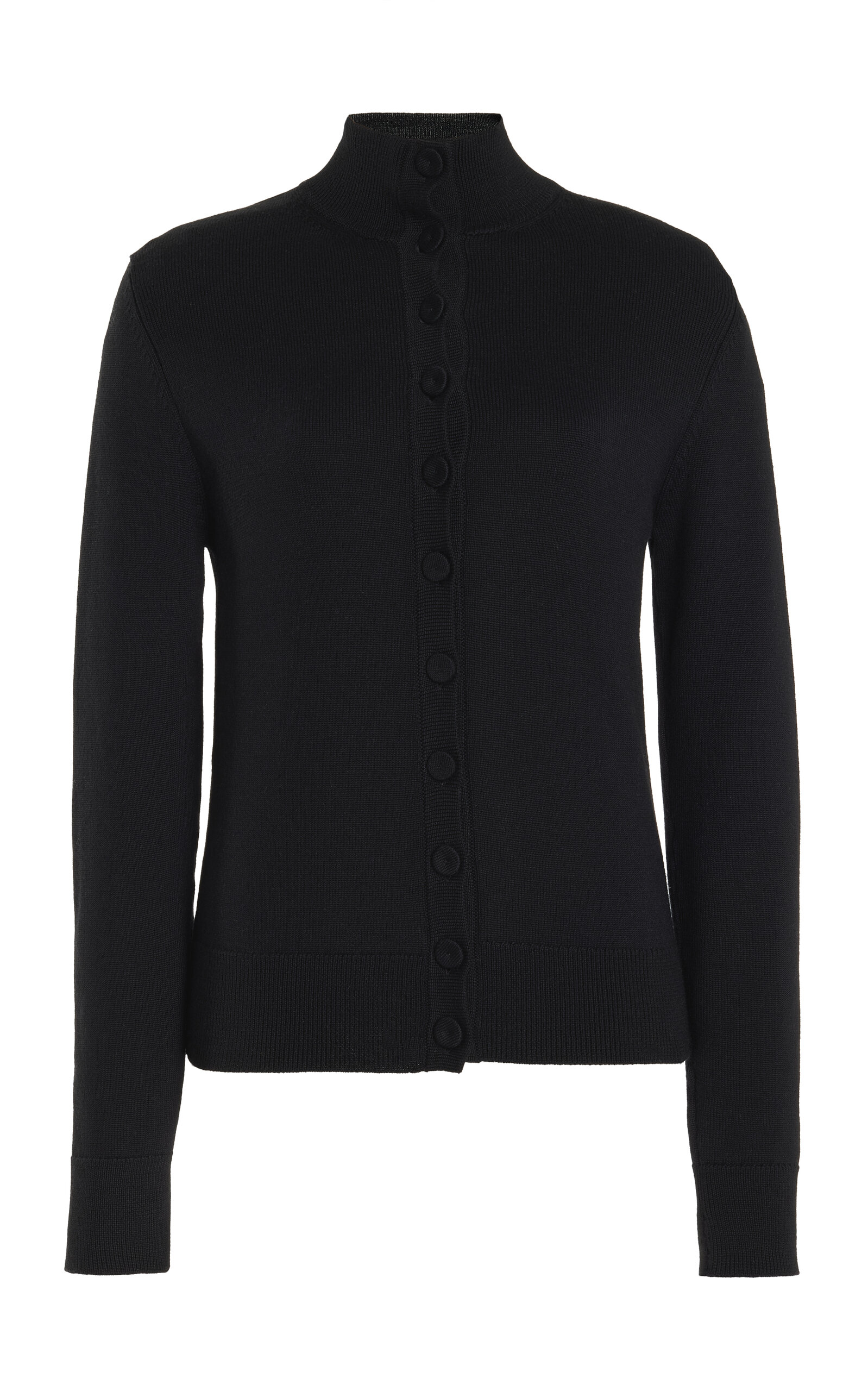 Shop Another Tomorrow Wool Cardigan In Black