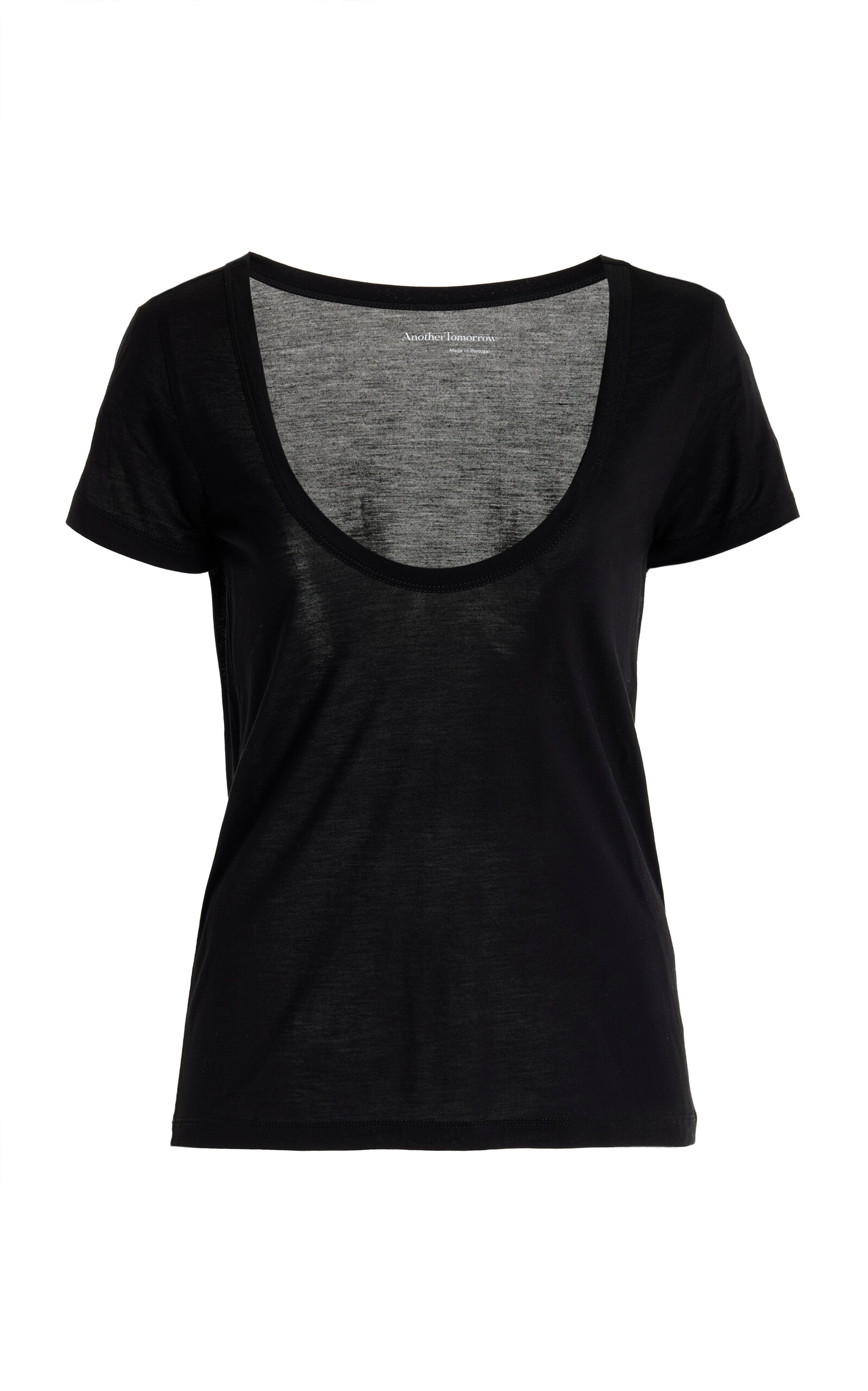 Shop Another Tomorrow Stretch-jersey T-shirt In Black