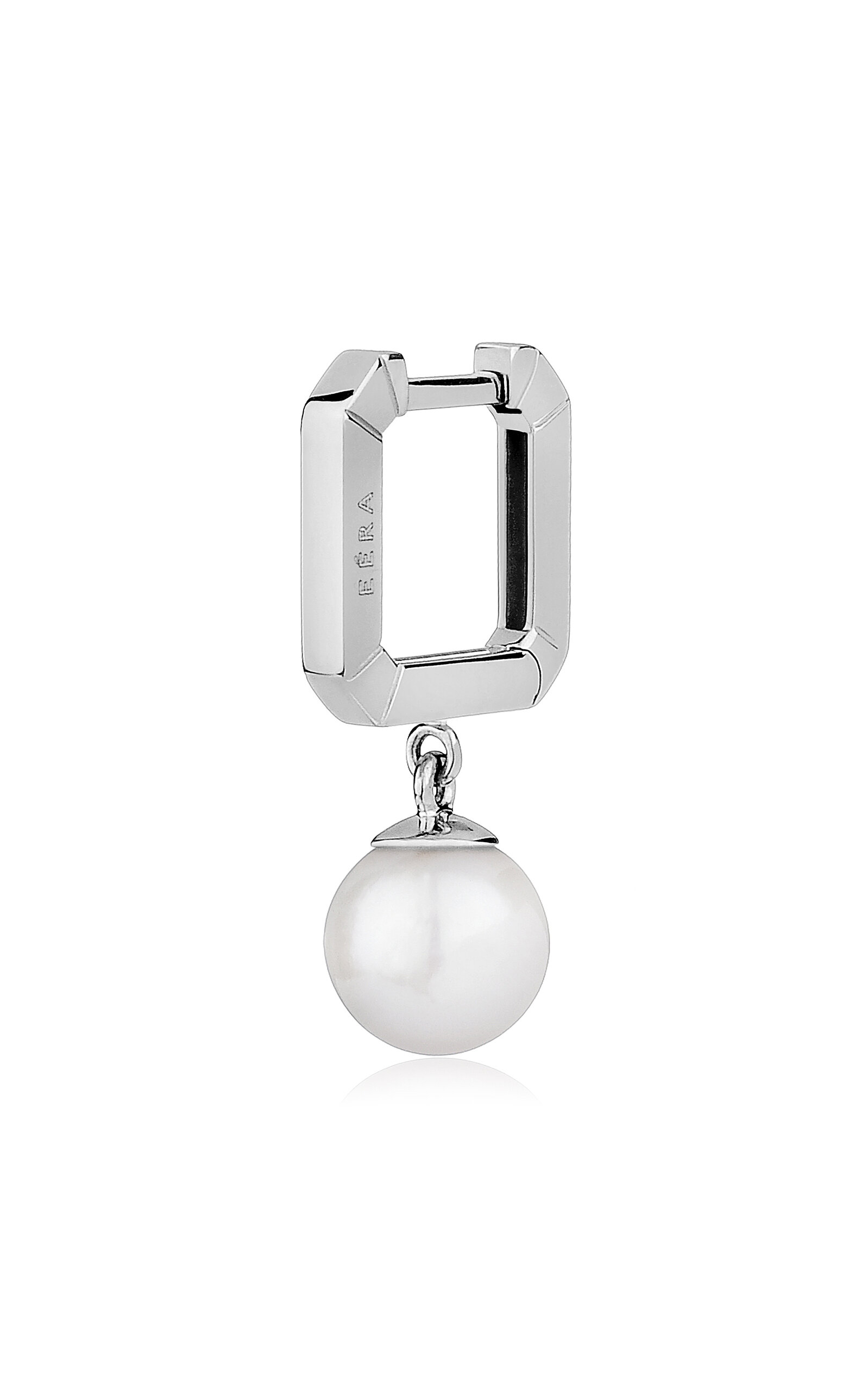 Shop Eéra 18k White Gold Mini Pearl Earring In Silver