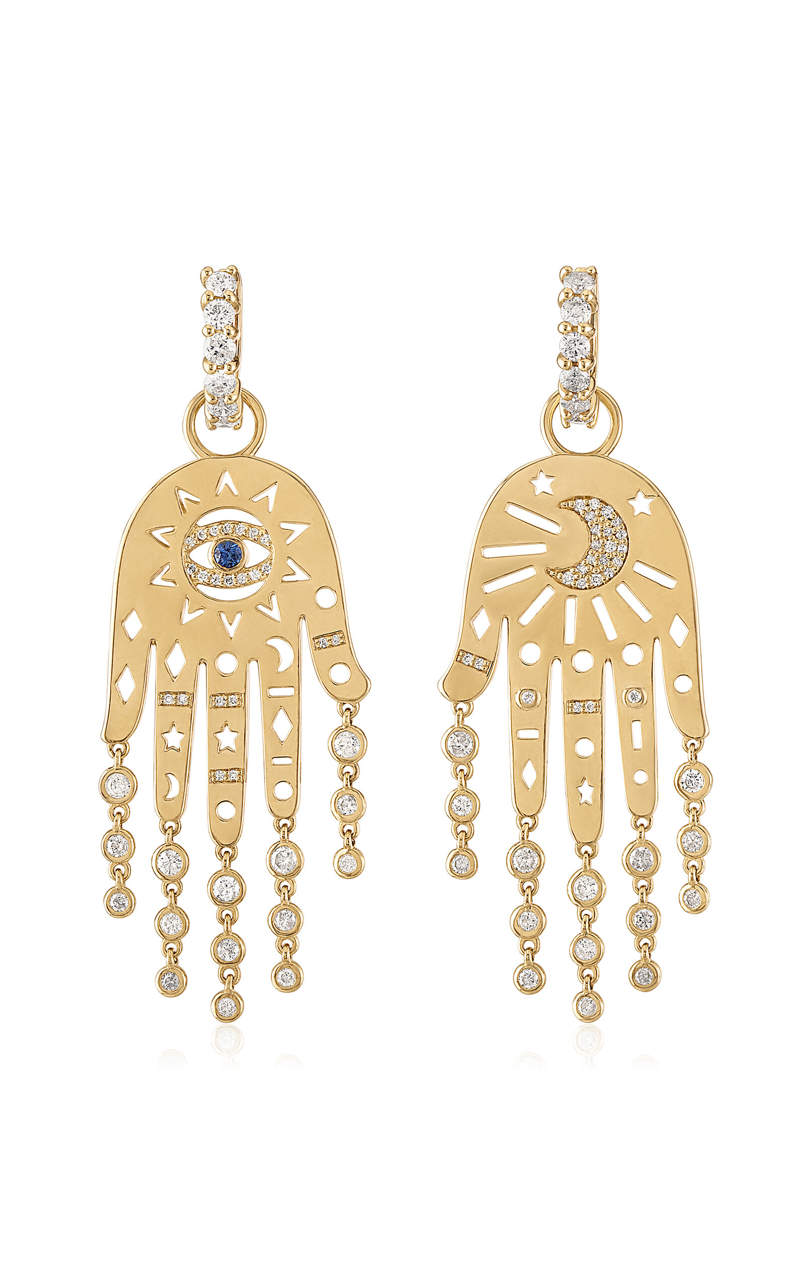 Shop Eden Presley Divine Intervention 14k Yellow Gold Diamond Earrings