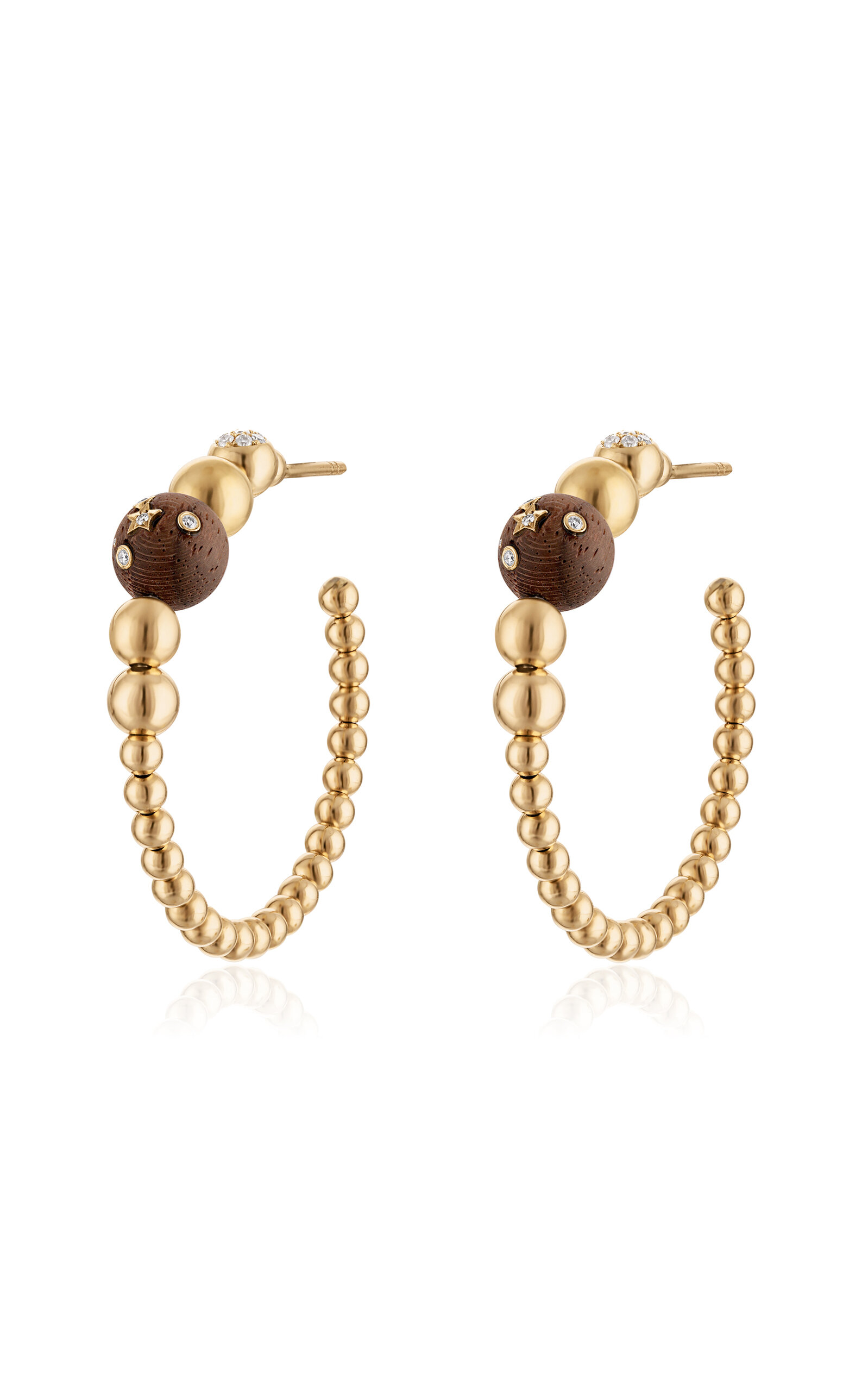 Eden Presley Beaded 14k Yellow Gold Hoop Earrings