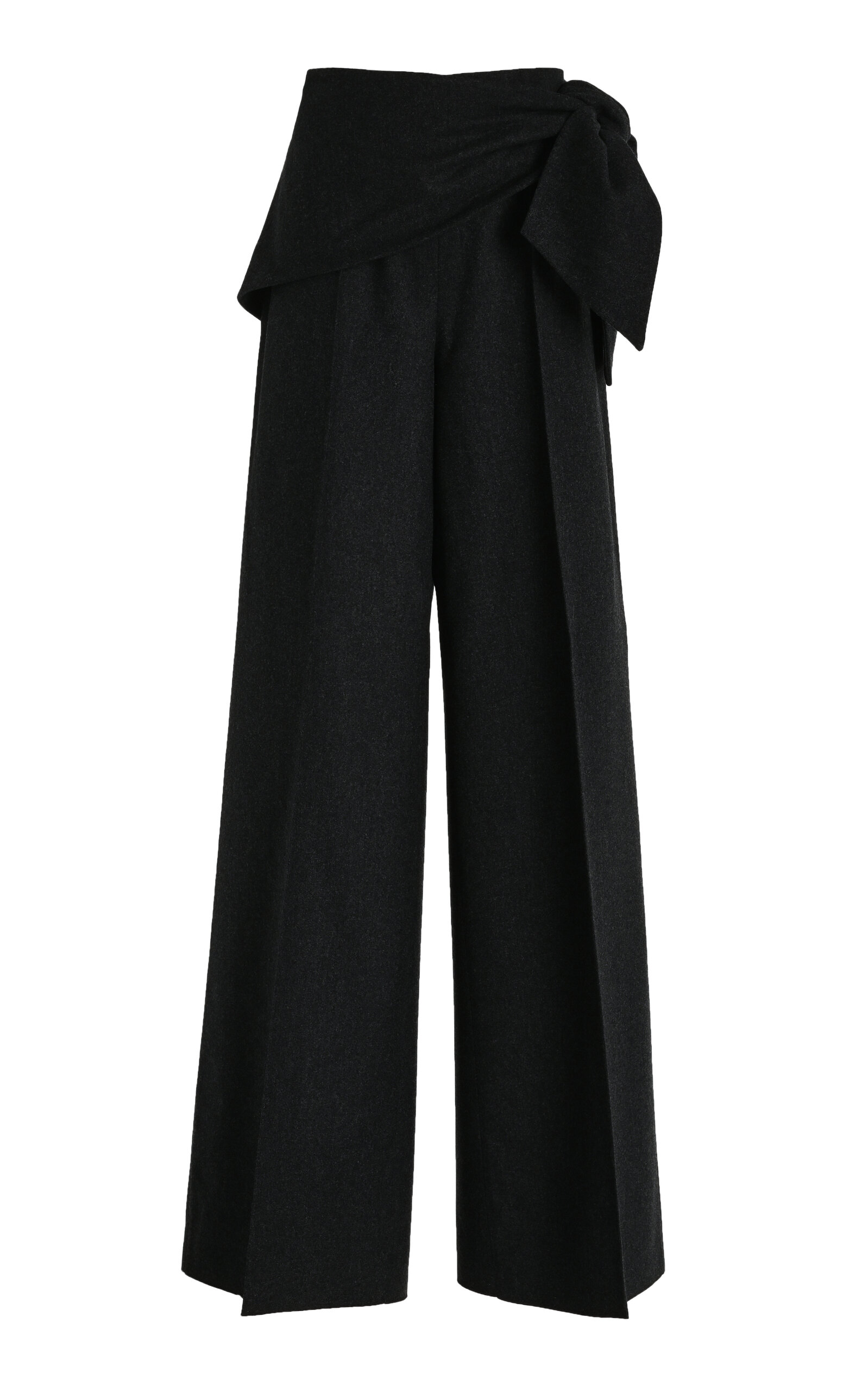 Shop Max Mara Arsenio Long Wool Trousers In Dark Grey