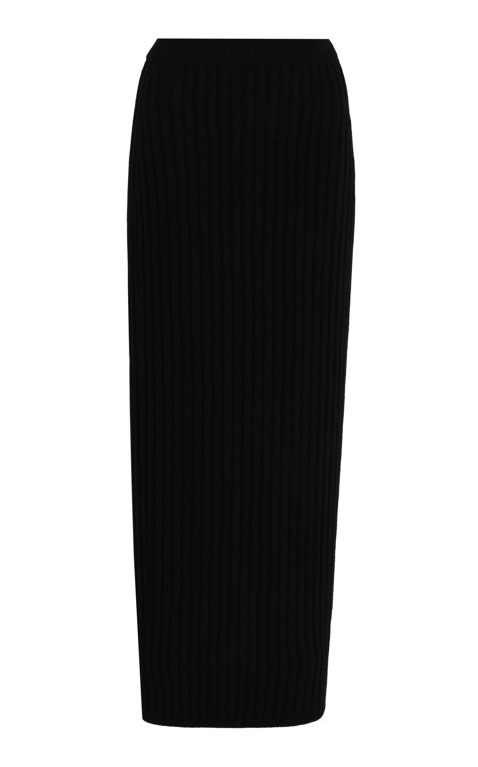 Shop Max Mara Seta Wool-cashmere Knit Skirt In Black