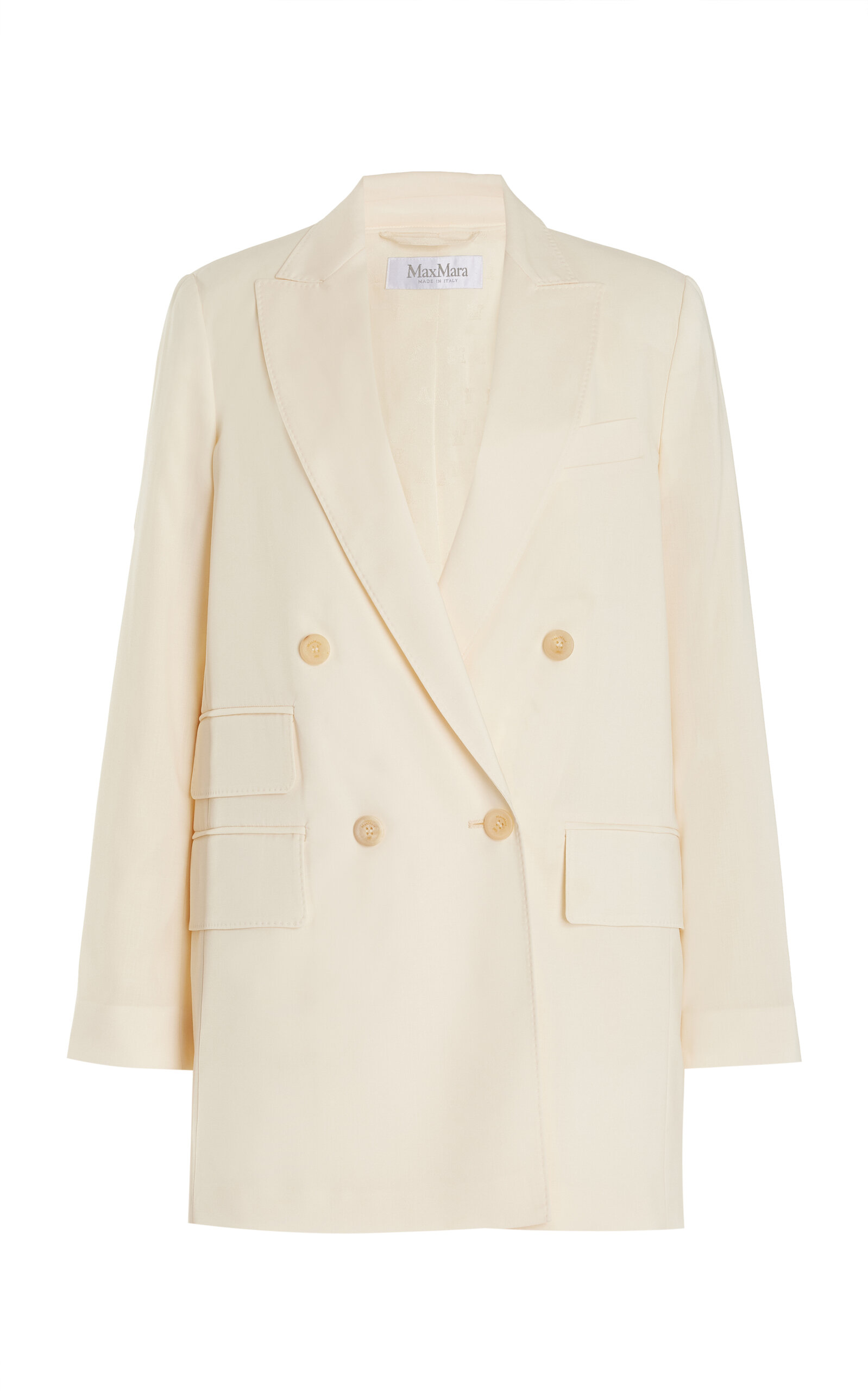 Shop Max Mara Elegia Wool Jacket In Ivory