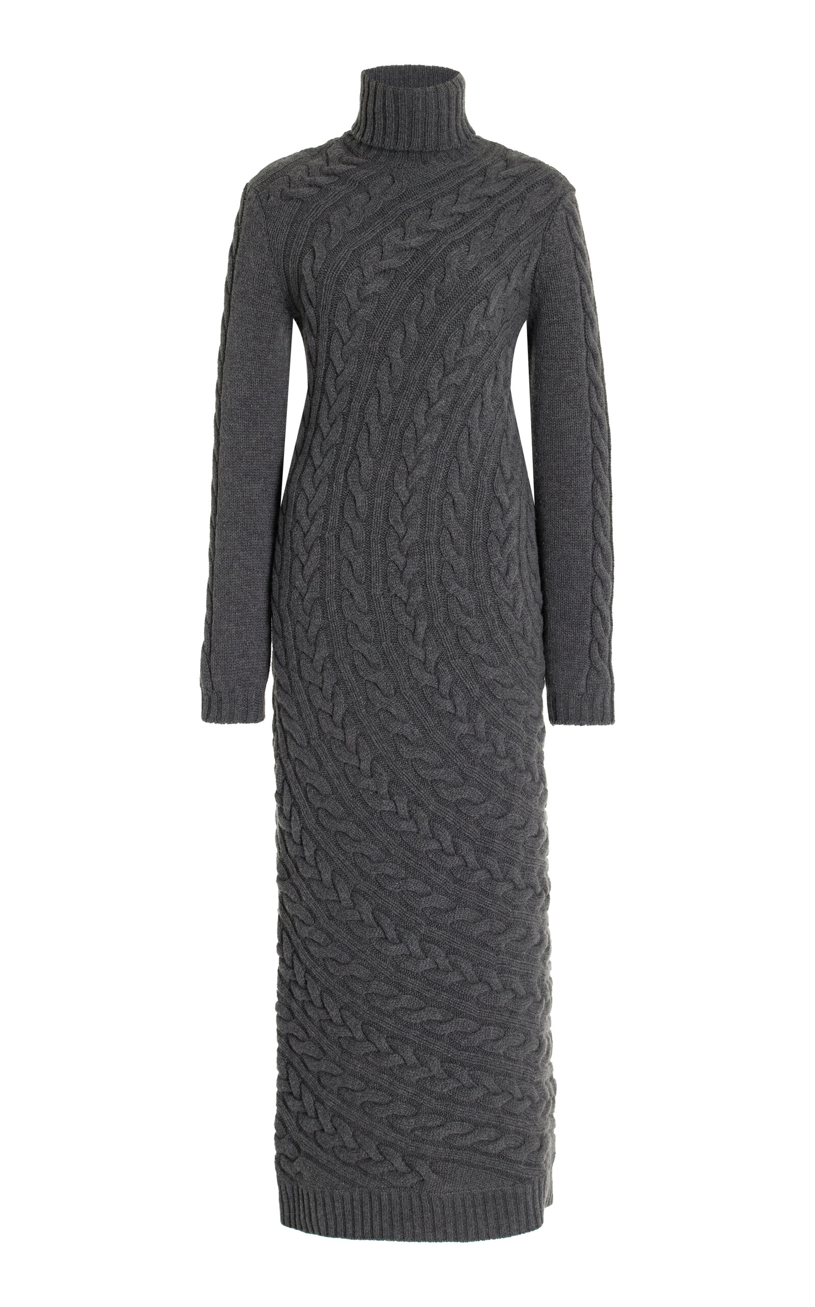 Shop Max Mara Arte Wool-cashmere Knit Dress In Grey