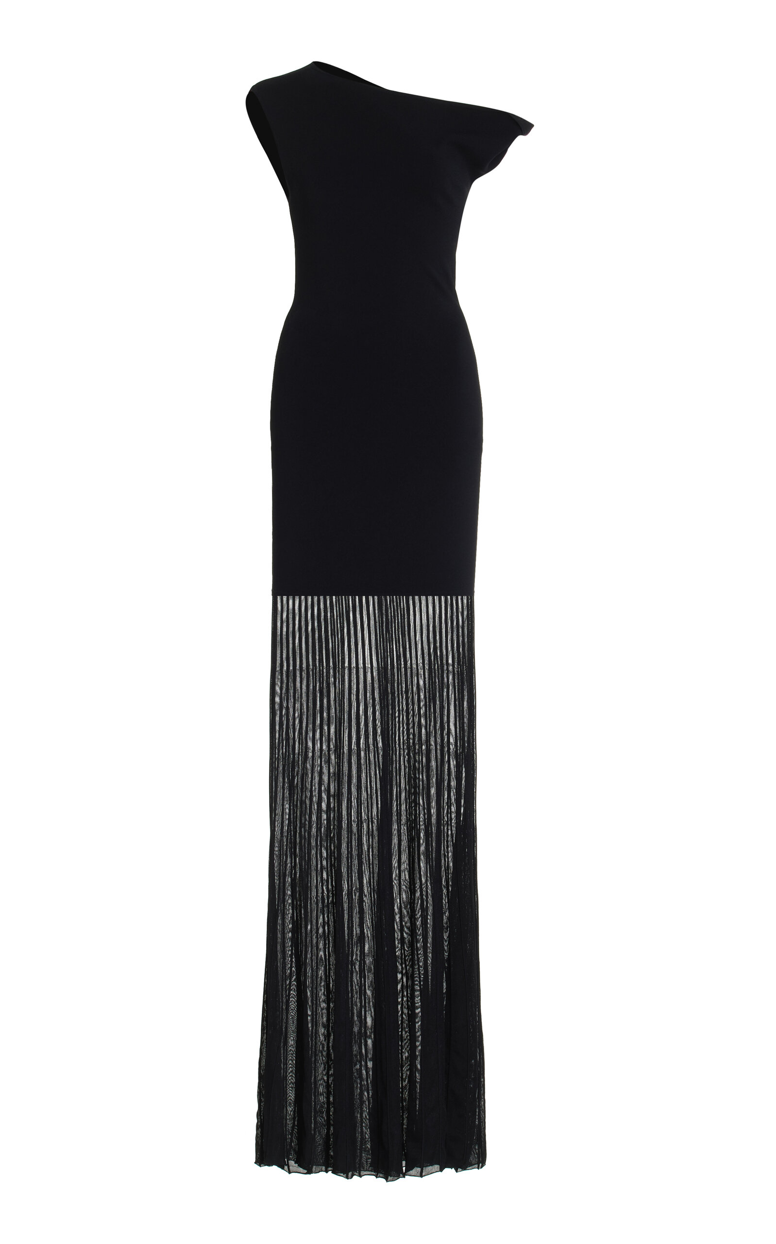 Shop Sir Indigo Twist Paneled Crepe And Chiffon Maxi Dress In Black