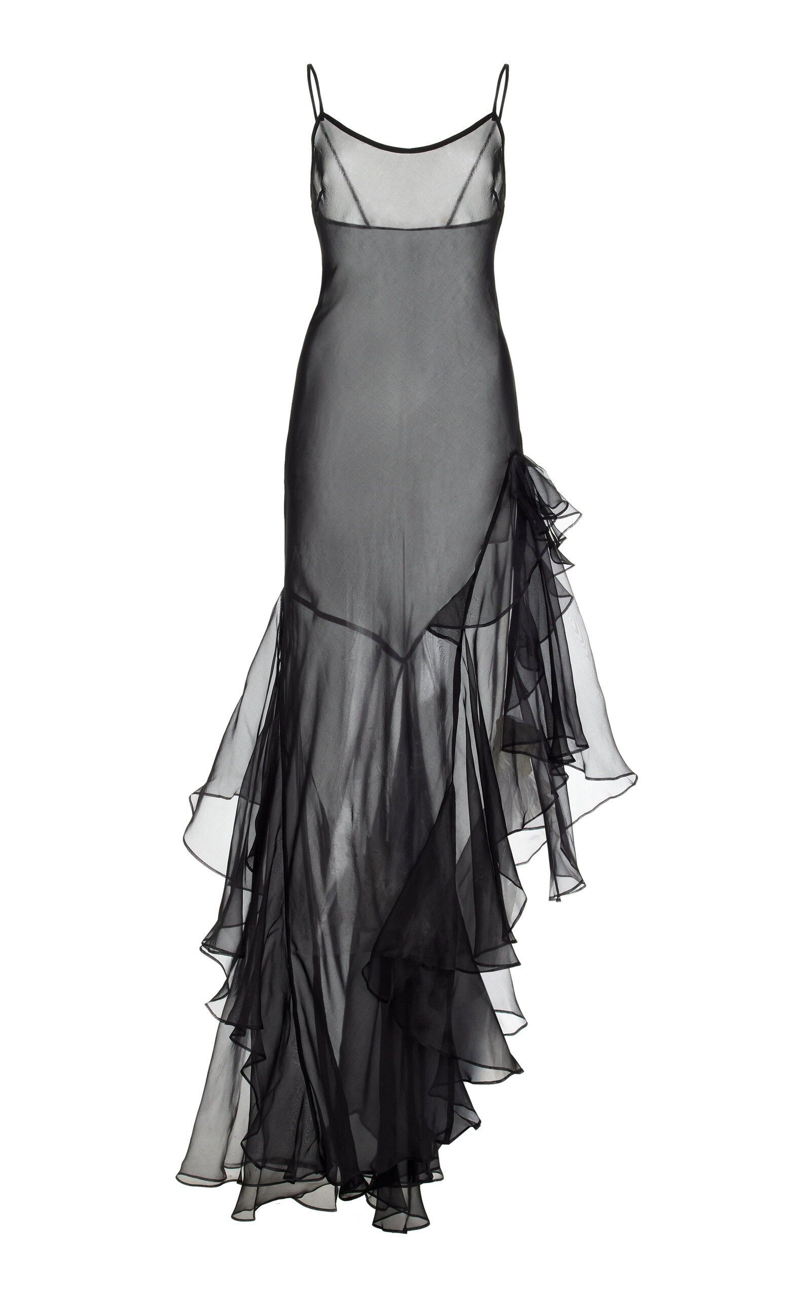 Shop Sir Sage Silk Gown In Black