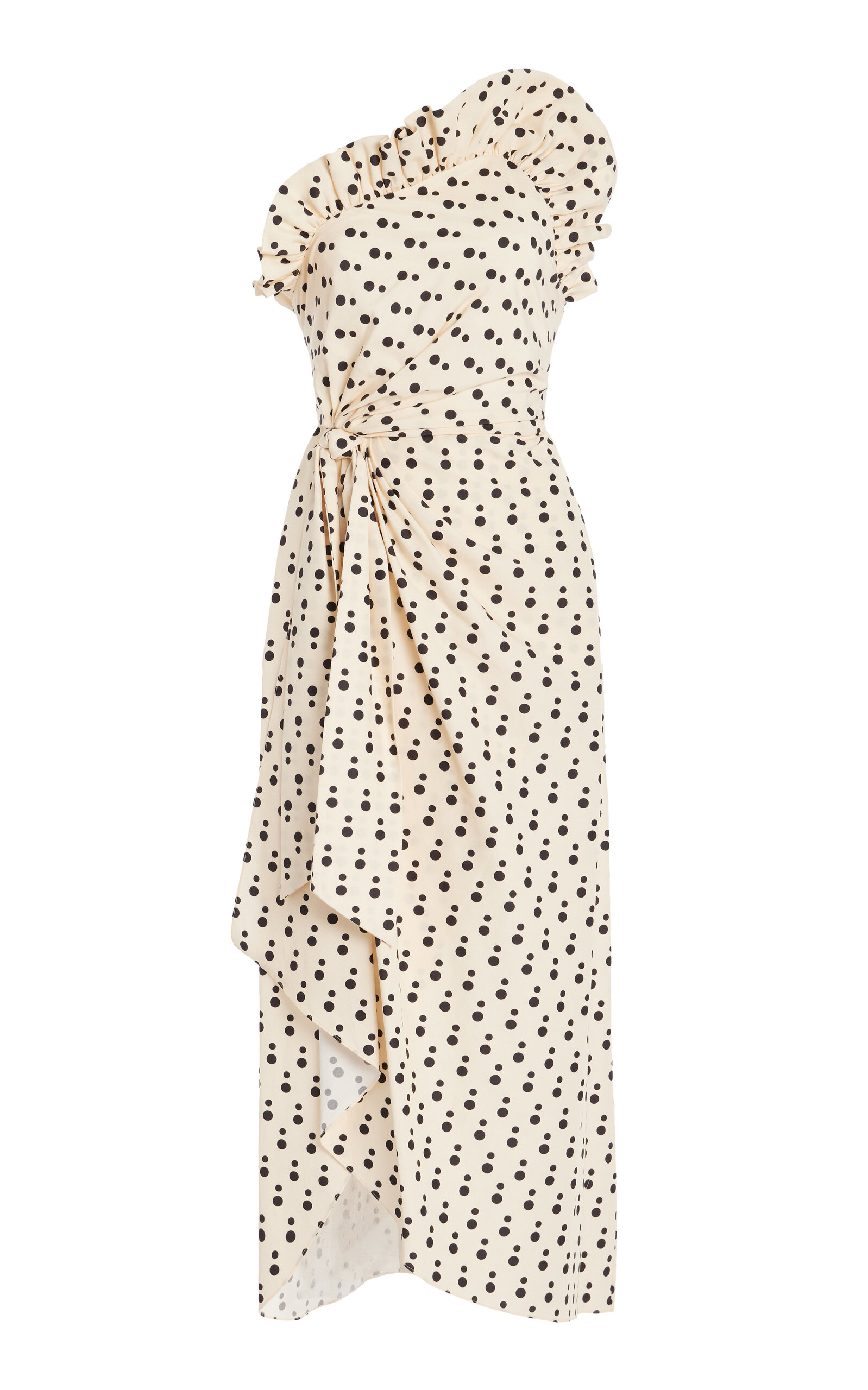 Charlotte Polka-Dot Silk-Cotton Midi Dress