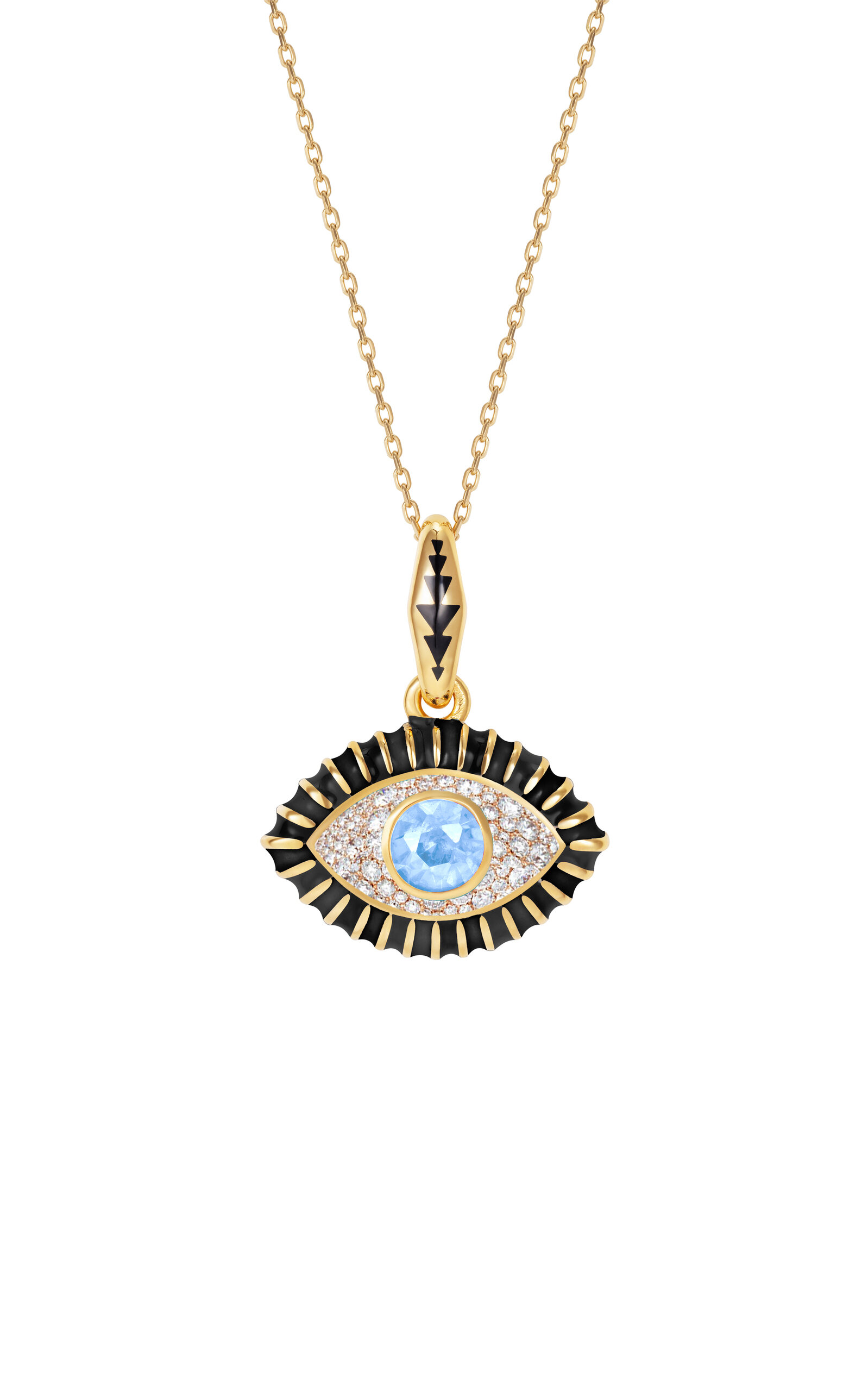 Shop Nevernot 14k Yellow Gold 'life In Colour' Black Diamond Eye Pendant