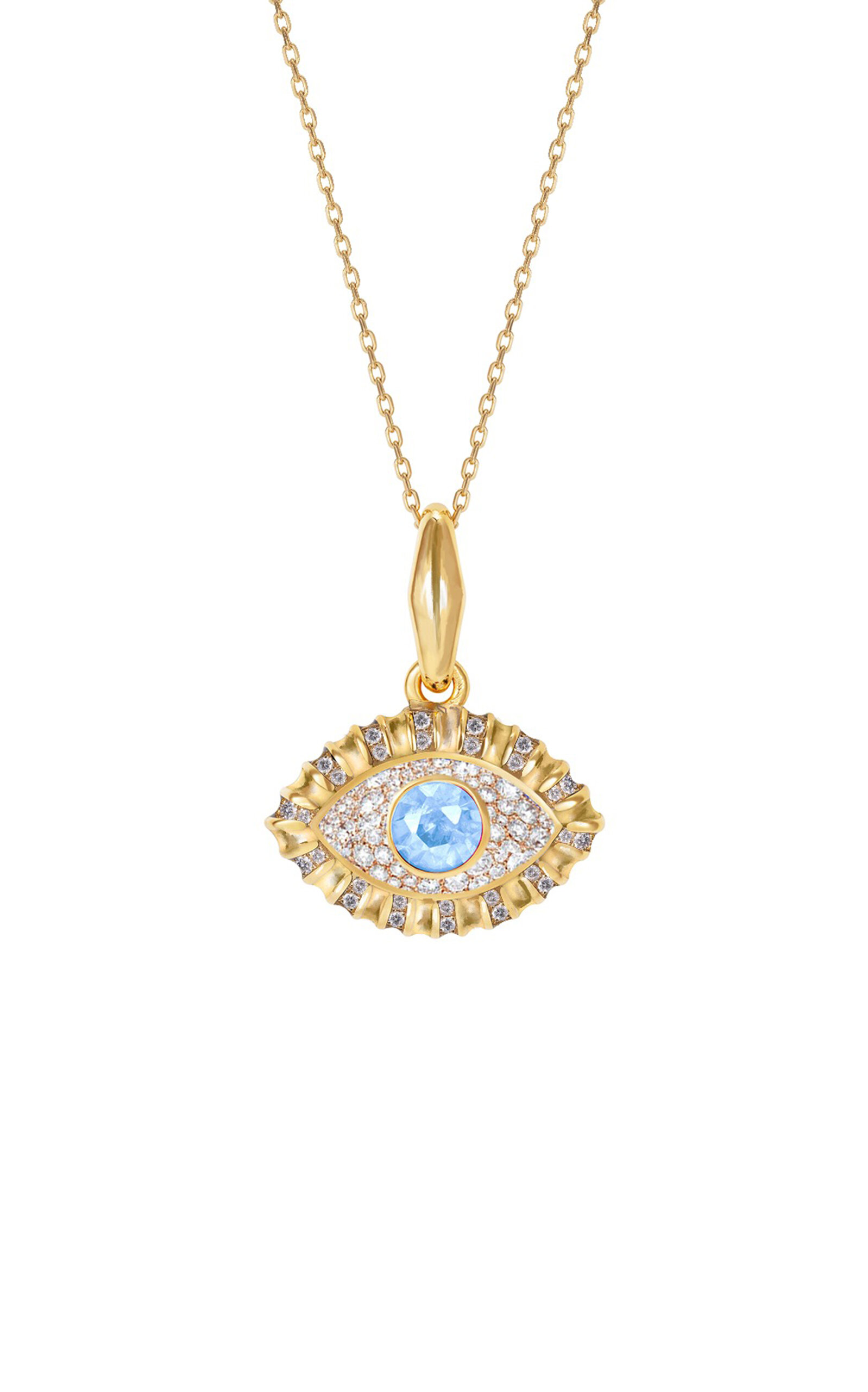 Shop Nevernot 14k Yellow Gold 'life In Colour' Diamond Eye Pendant